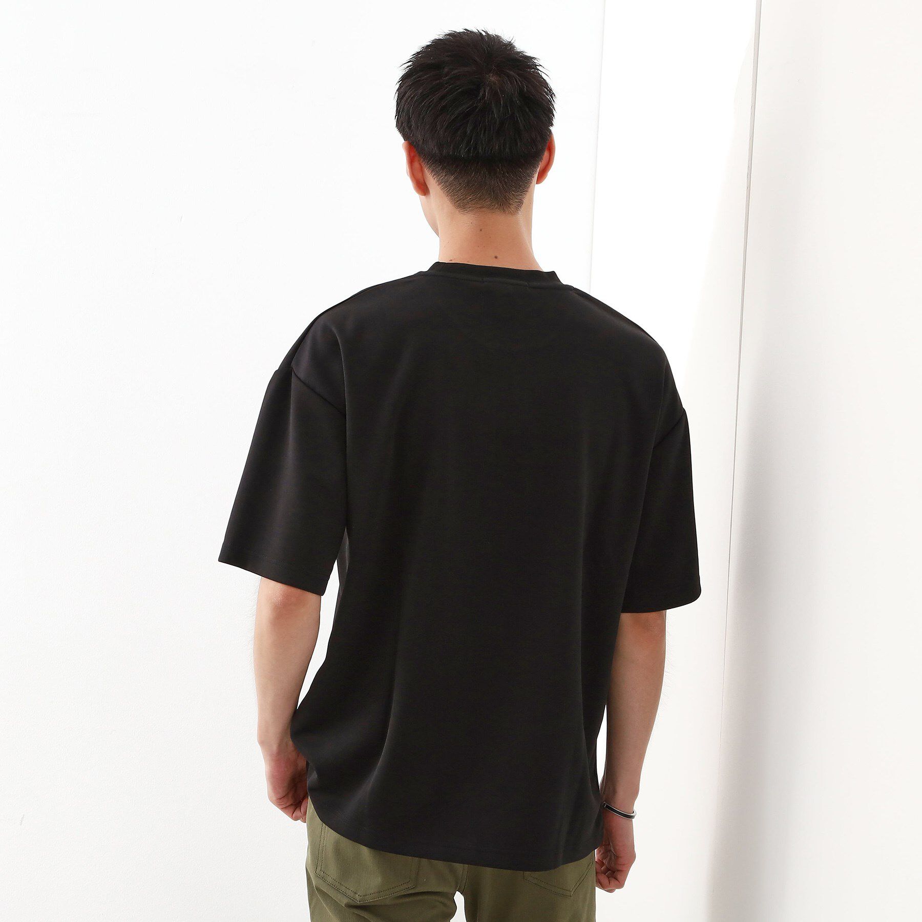 THE SHOP TK「コード刺繍フォトプリント半袖Tシャツ 【洗濯機OK】」|Tシャツ・カットソー|