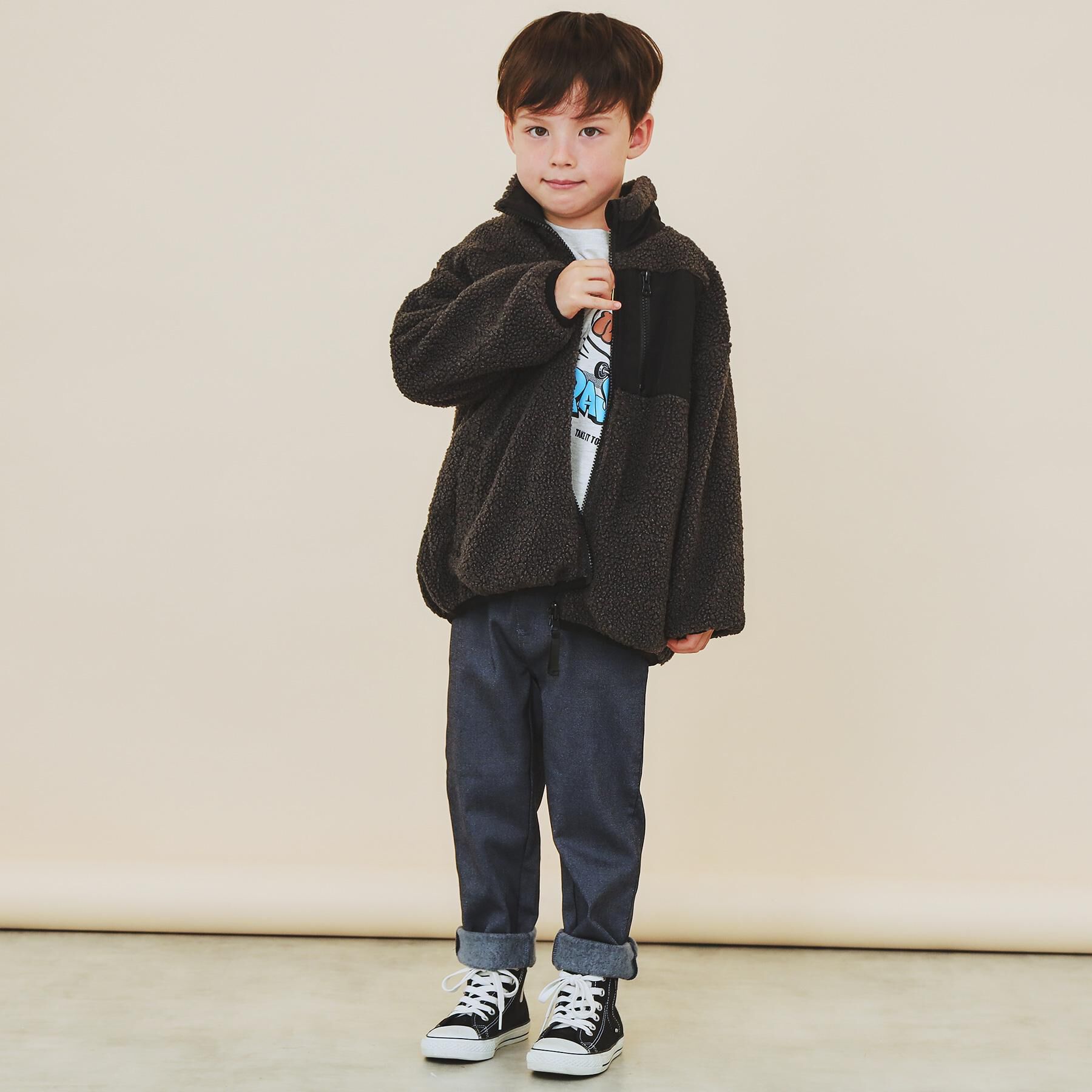 THE SHOP TK「【110－160/裏起毛】あったかのびーるストレートパンツ/洗濯機OK」|その他|