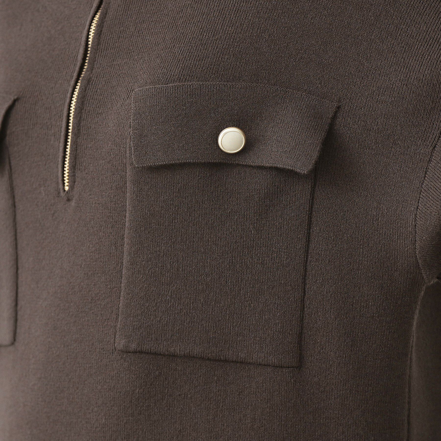 THE SHOP TK「1枚でこなれ見え ハーフZIPワンピース【毛玉になりにくい/静電気防止/洗濯機OK】」|ワンピース|