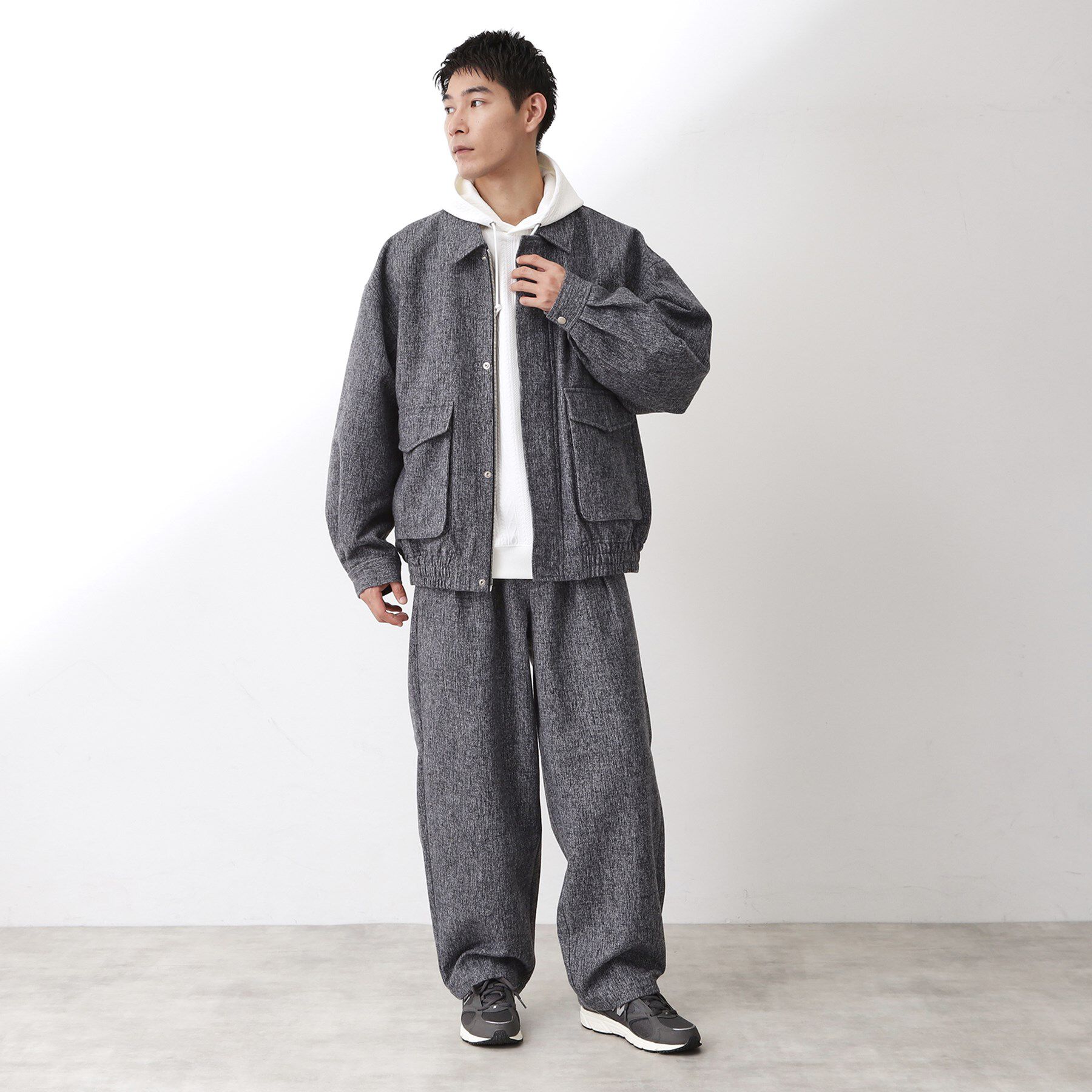 THE SHOP TK「ツイードフライトビッグブルゾン 【洗濯機OK／セットアップ可】」|ブルゾン・スタジャン|