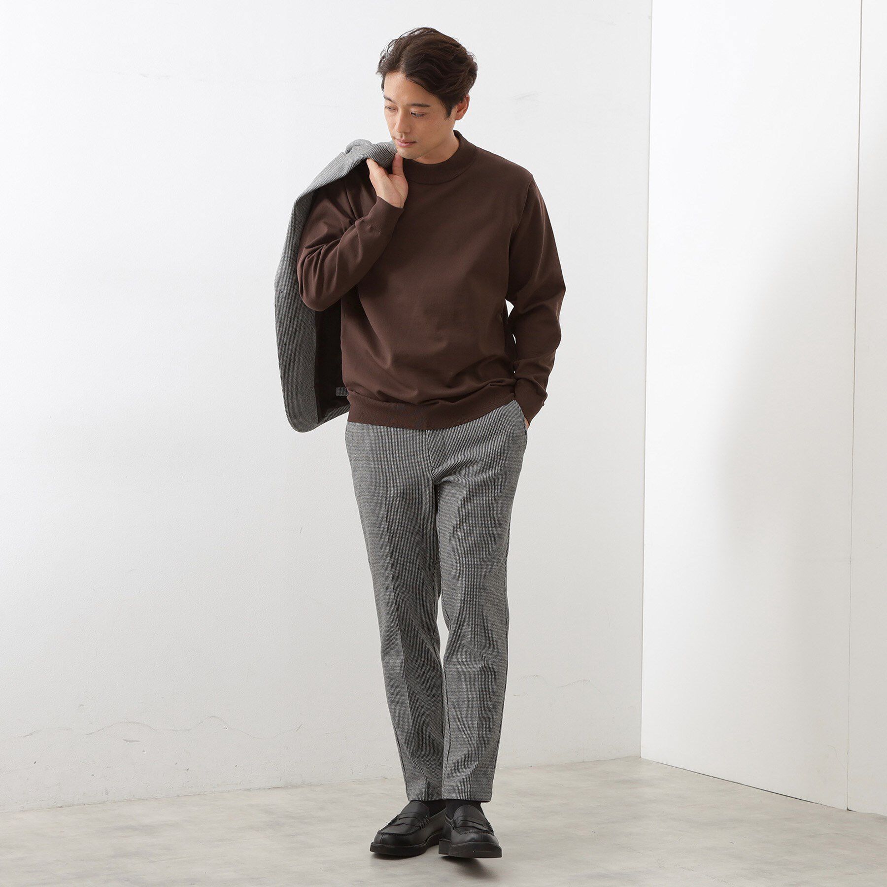 THE SHOP TK「【冬のビジネスシーンに最適】モックネックニット」|ニット・セーター|