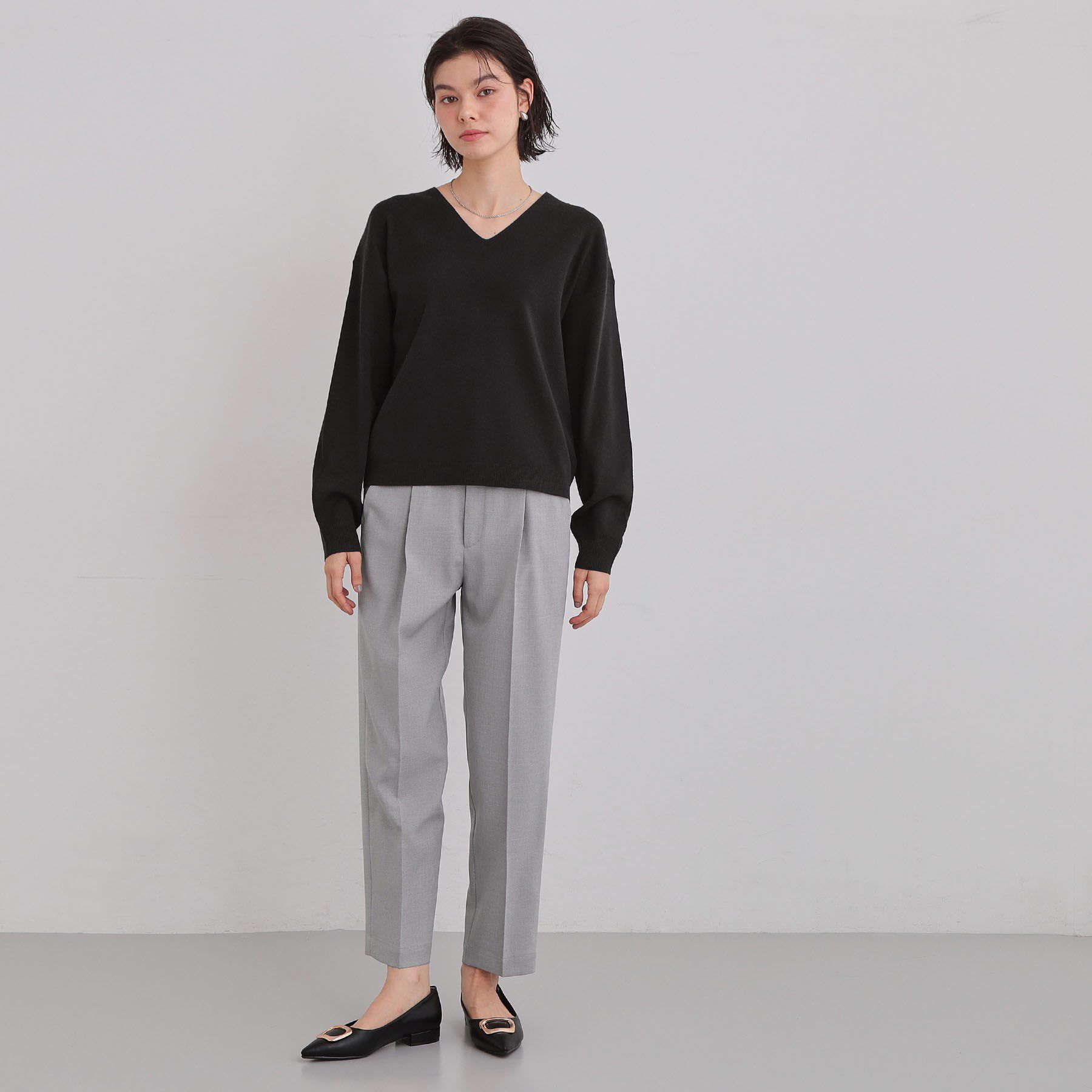 THE SHOP TK「【S-XLサイズ/上品見えが叶う】Vネックニット/洗濯機OK」|ニット・セーター|