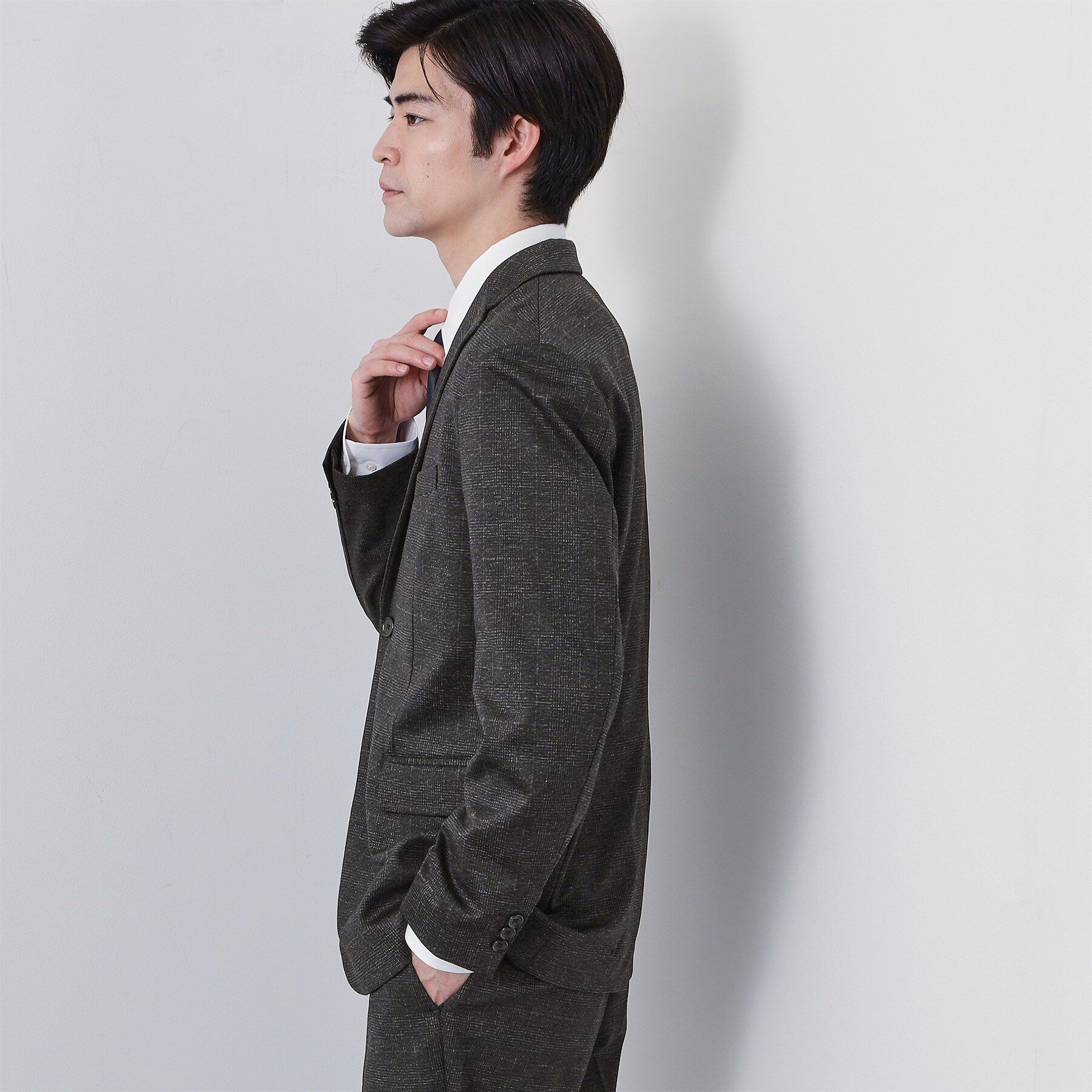 THE SHOP TK「【動きやすい、快適ビジネスジャケット】TRジャージ ジャケット　セットアップ可/洗濯機OK/ストレッ」|テーラードジャケット|