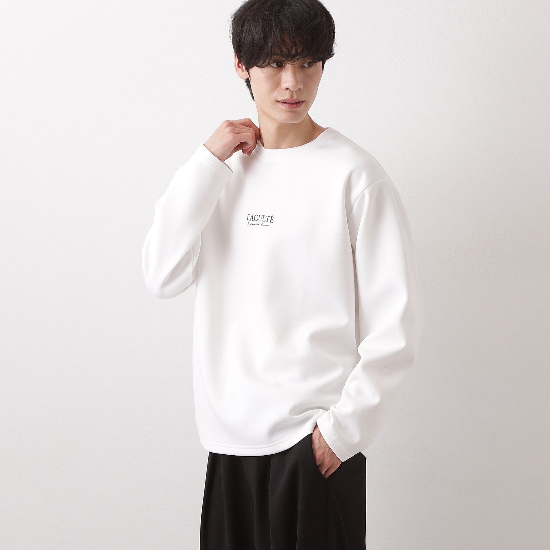 THE SHOP TK「【さりげないワンポイント】ダンボール刺繍スウェット 洗濯機OK」|Tシャツ・カットソー|