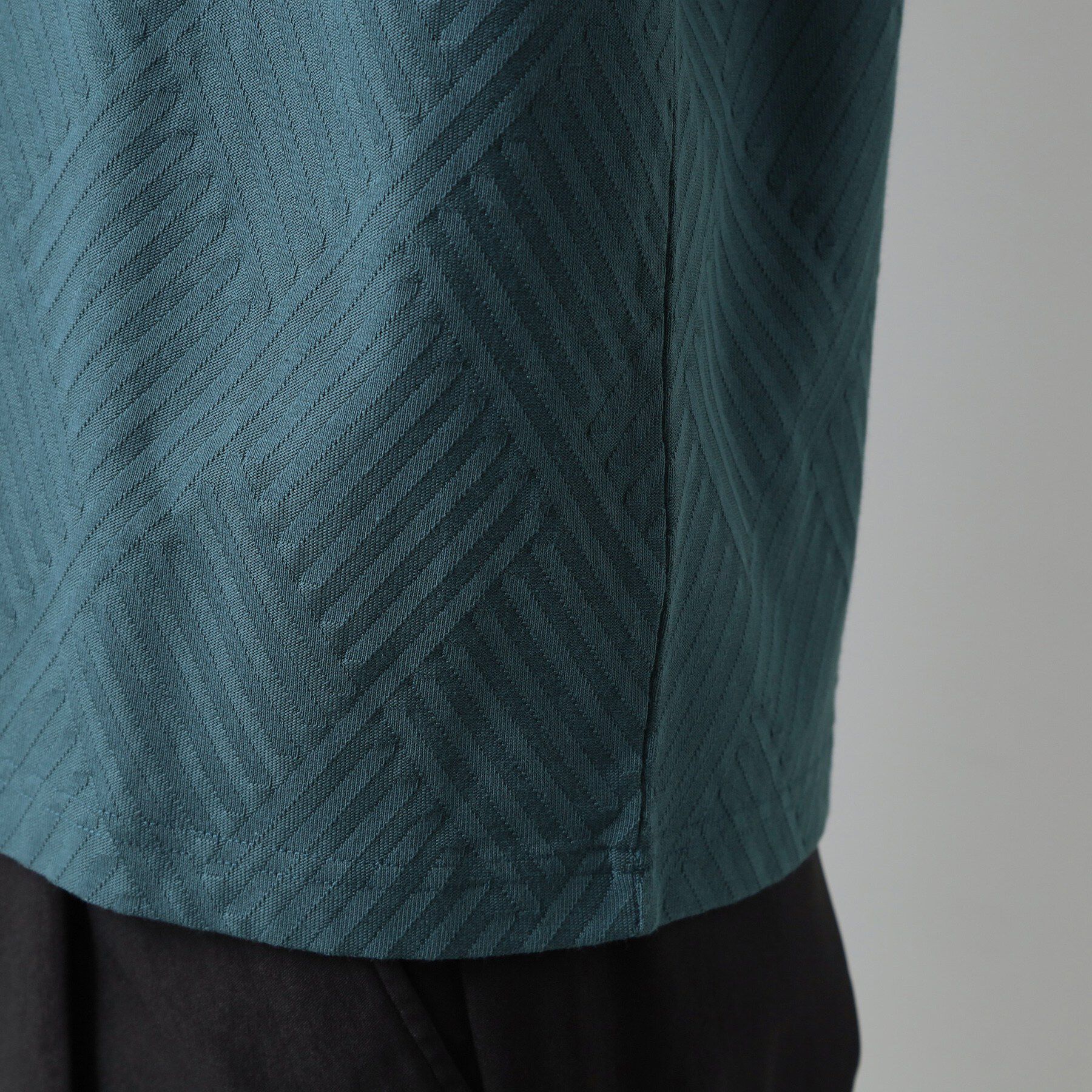 THE SHOP TK「【ジャケットインにもおすすめ！】ジャカード リンクス半袖Tシャツ 洗濯機OK」|Tシャツ・カットソー|