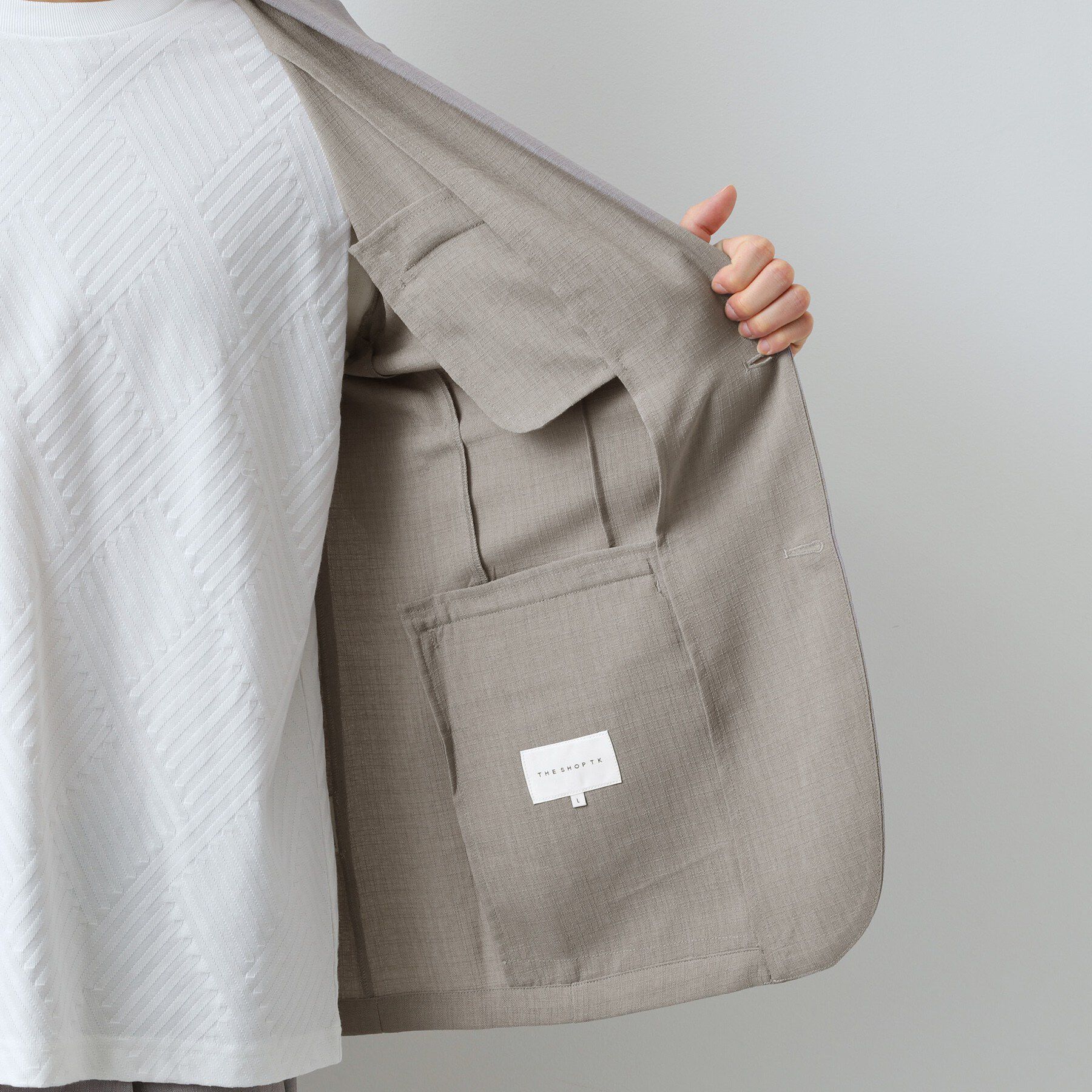 THE SHOP TK「【LINO FINE】リネンライク テーラードジャケット 吸水速乾/イージーケア/UVカット/洗濯機」|テーラードジャケット|