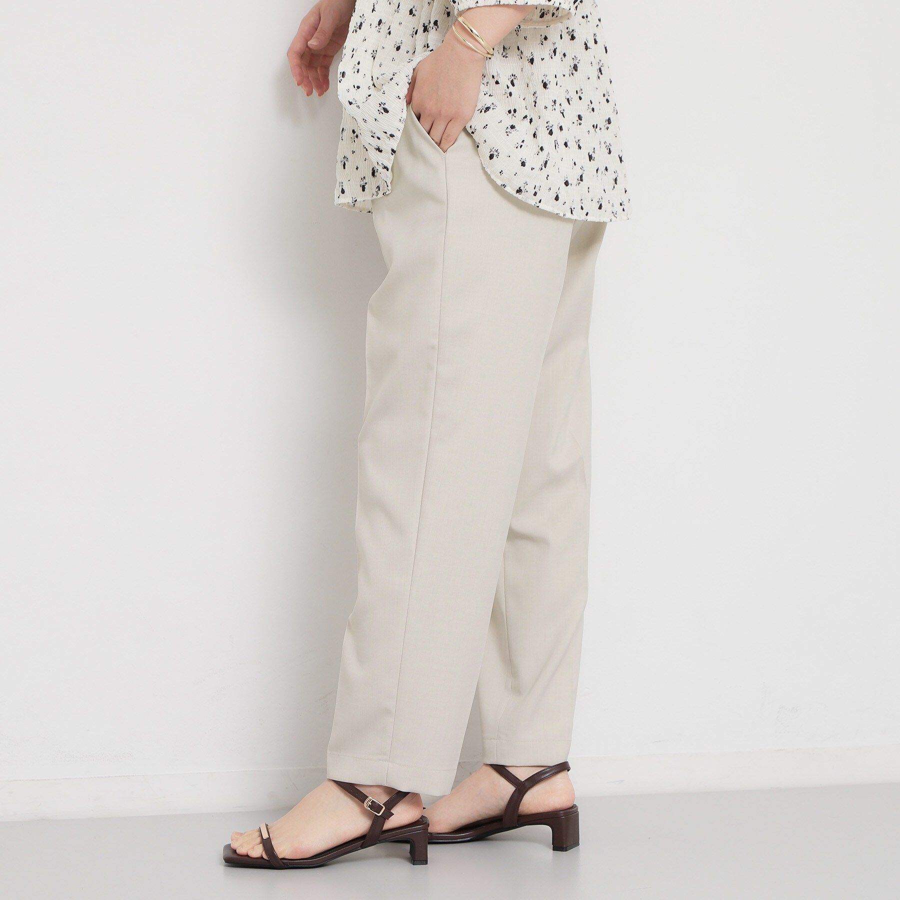 THE SHOP TK「【XS-XL/洗える】オン・オフ問わずきれいに決まる 麻調テーパードパンツ」|その他|