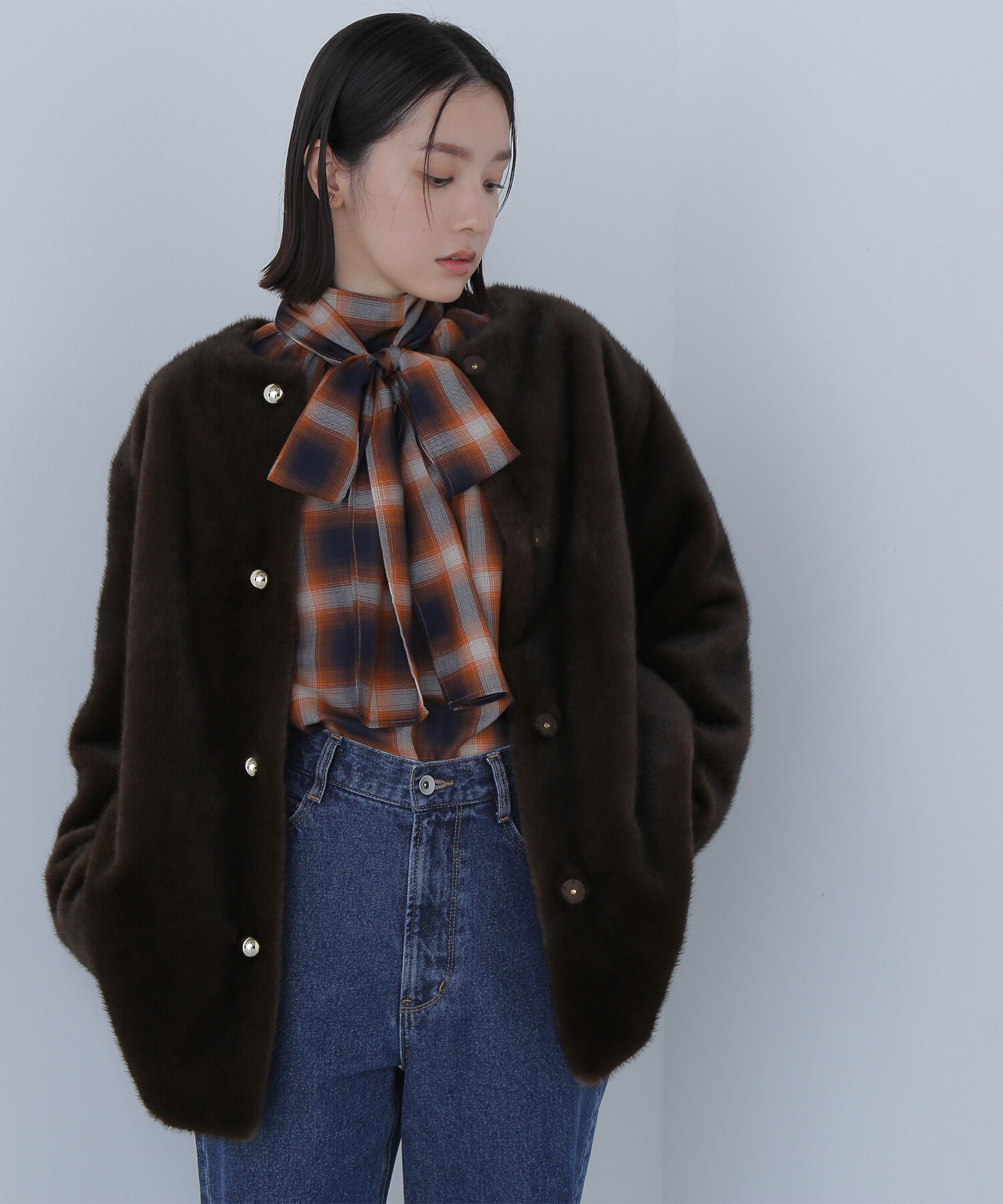  「チェックボウタイブラウス」|シャツ・ブラウス|