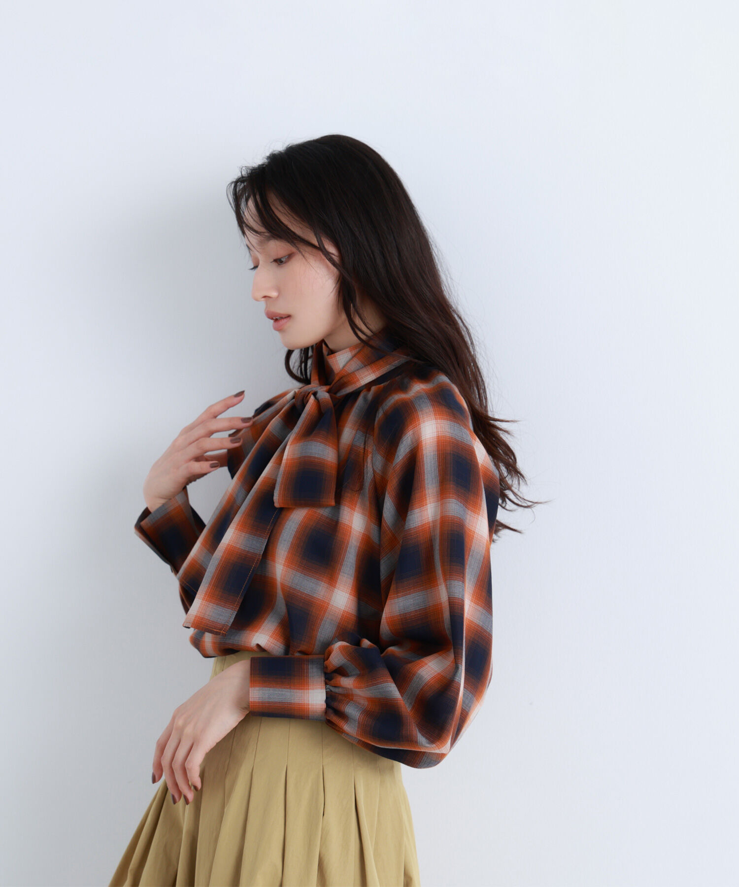  「チェックボウタイブラウス」|シャツ・ブラウス|