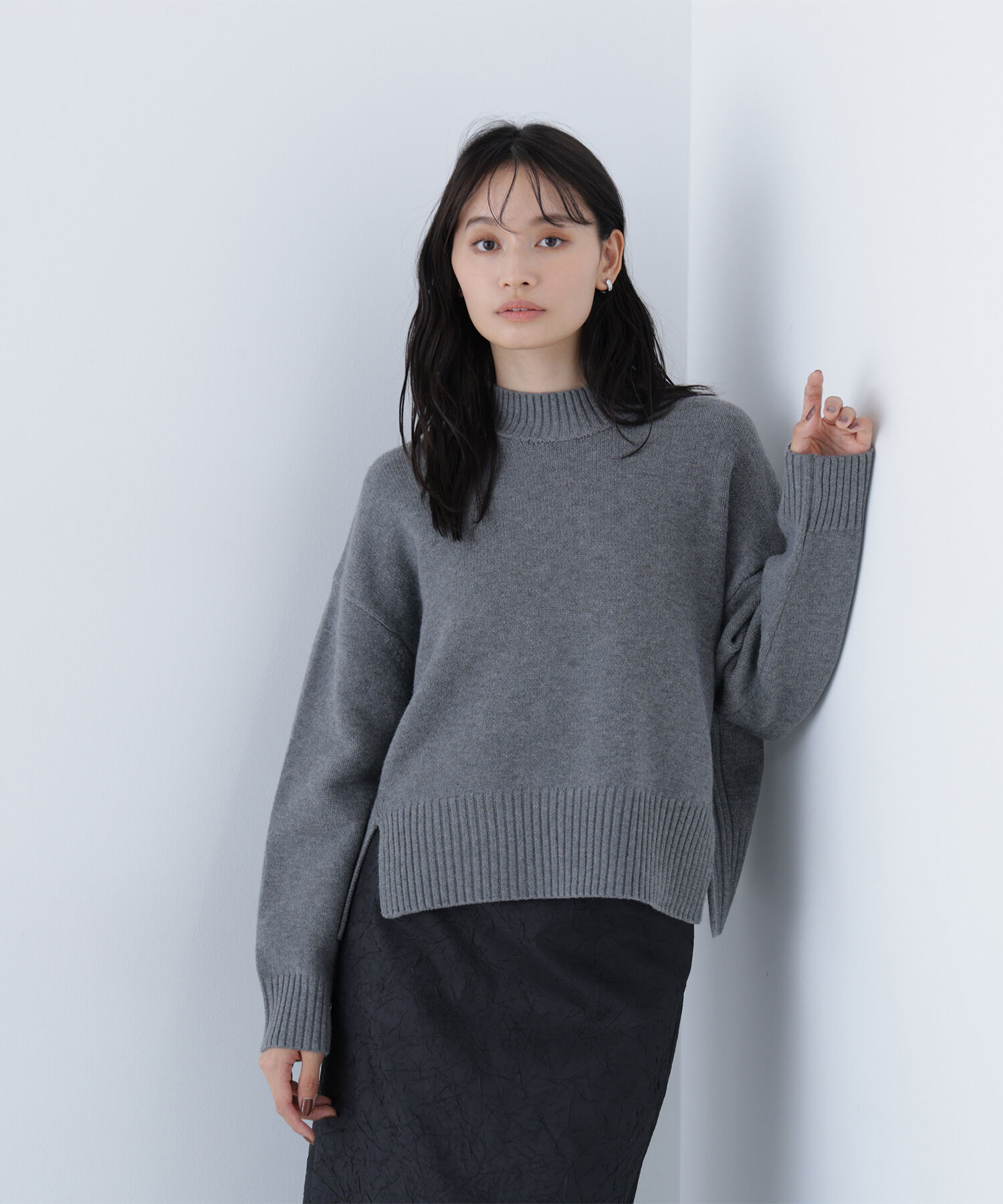  「サイドスリットハイネックニット」|ニット・セーター|