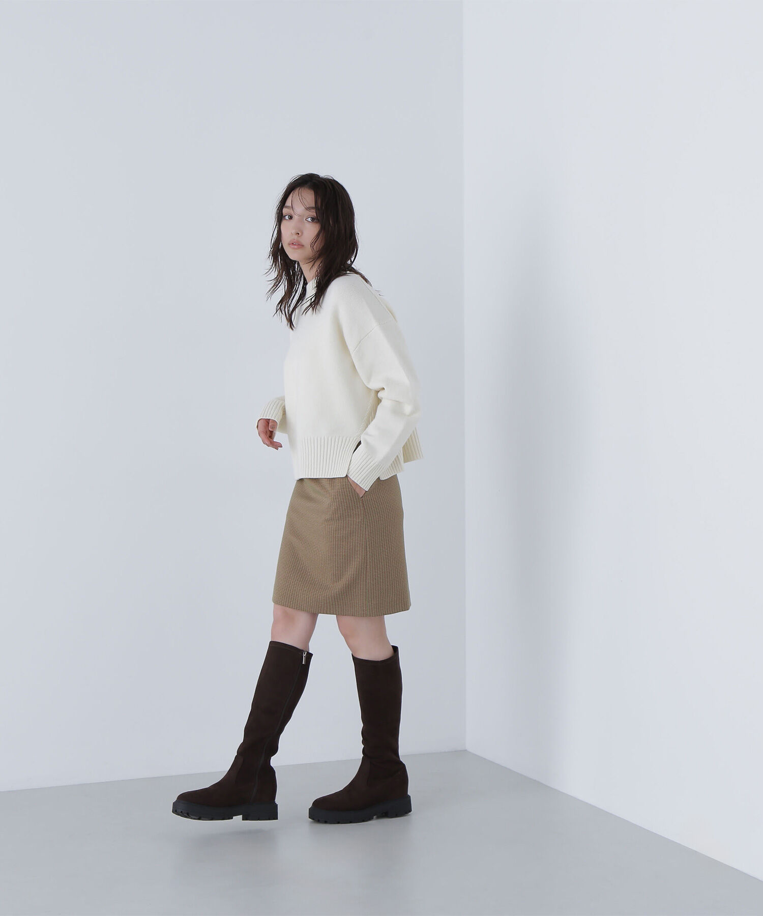  「サイドスリットハイネックニット」|ニット・セーター|