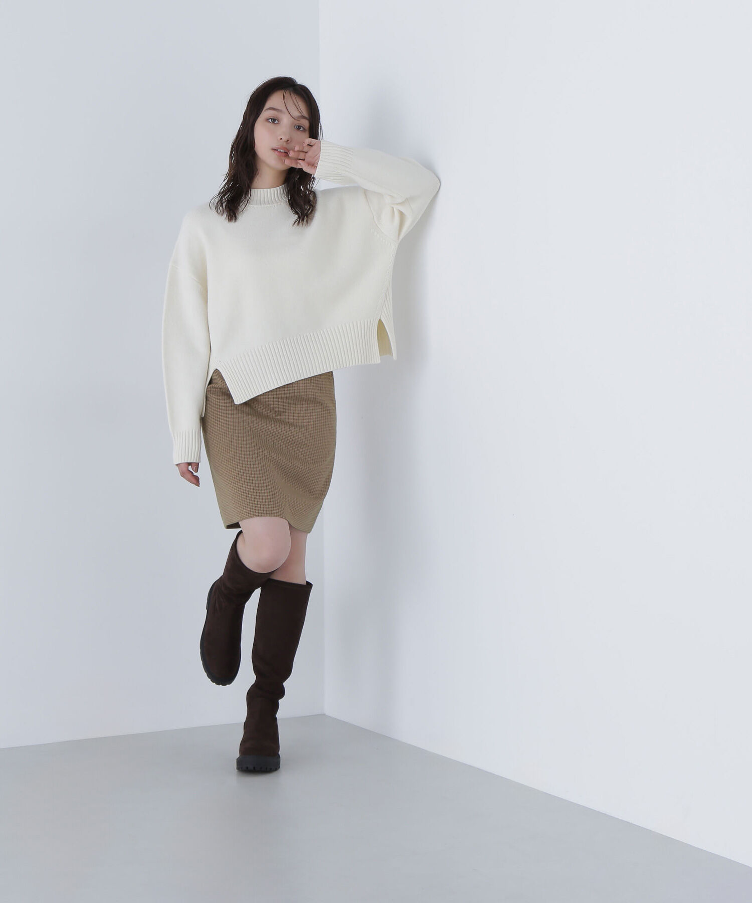  「サイドスリットハイネックニット」|ニット・セーター|