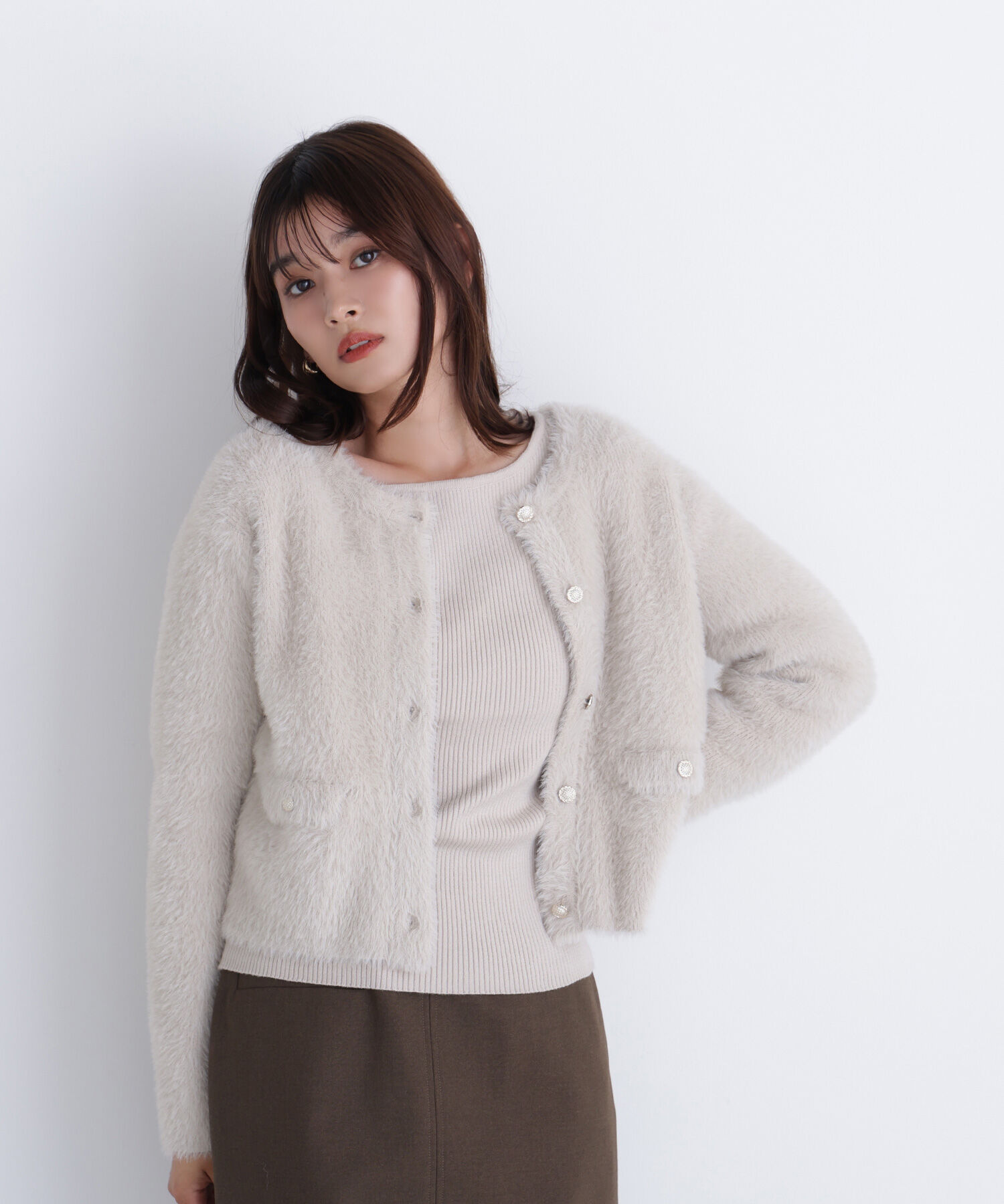  「&ldquo;ふわ＆リブ&rdquo;アンサンブルニット」|ニット・セーター|