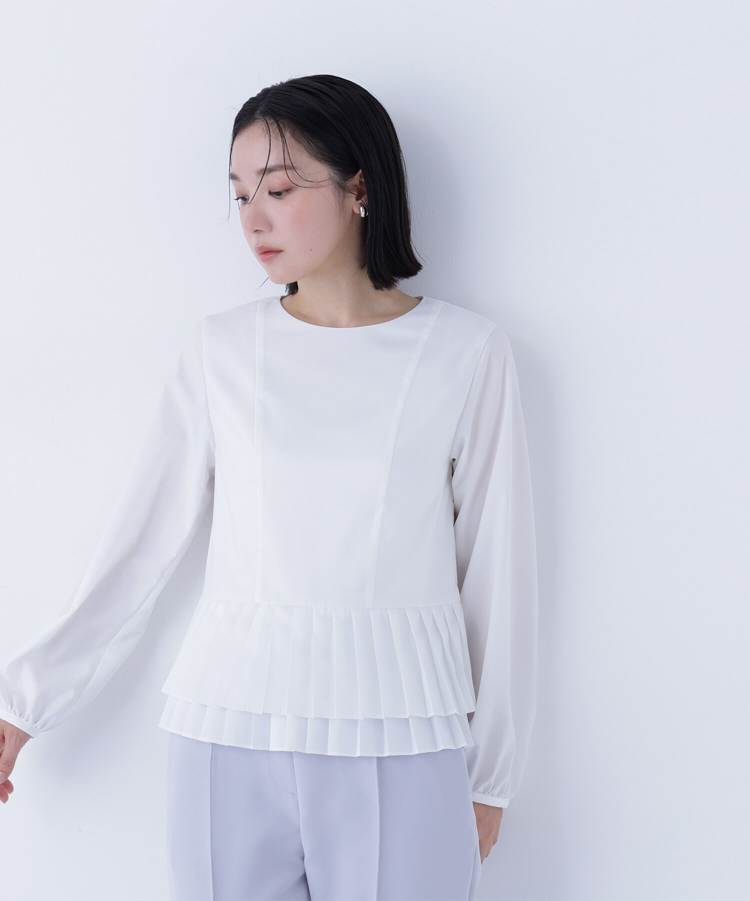  「プリーツヘムブラウス」|シャツ・ブラウス|