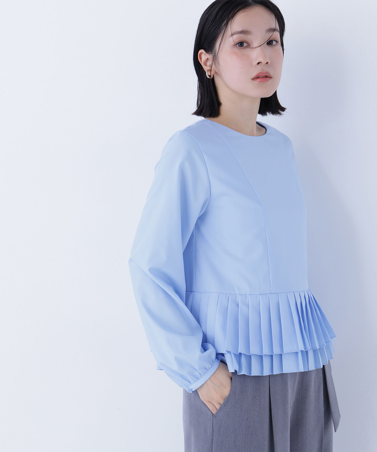  「プリーツヘムブラウス」|シャツ・ブラウス|