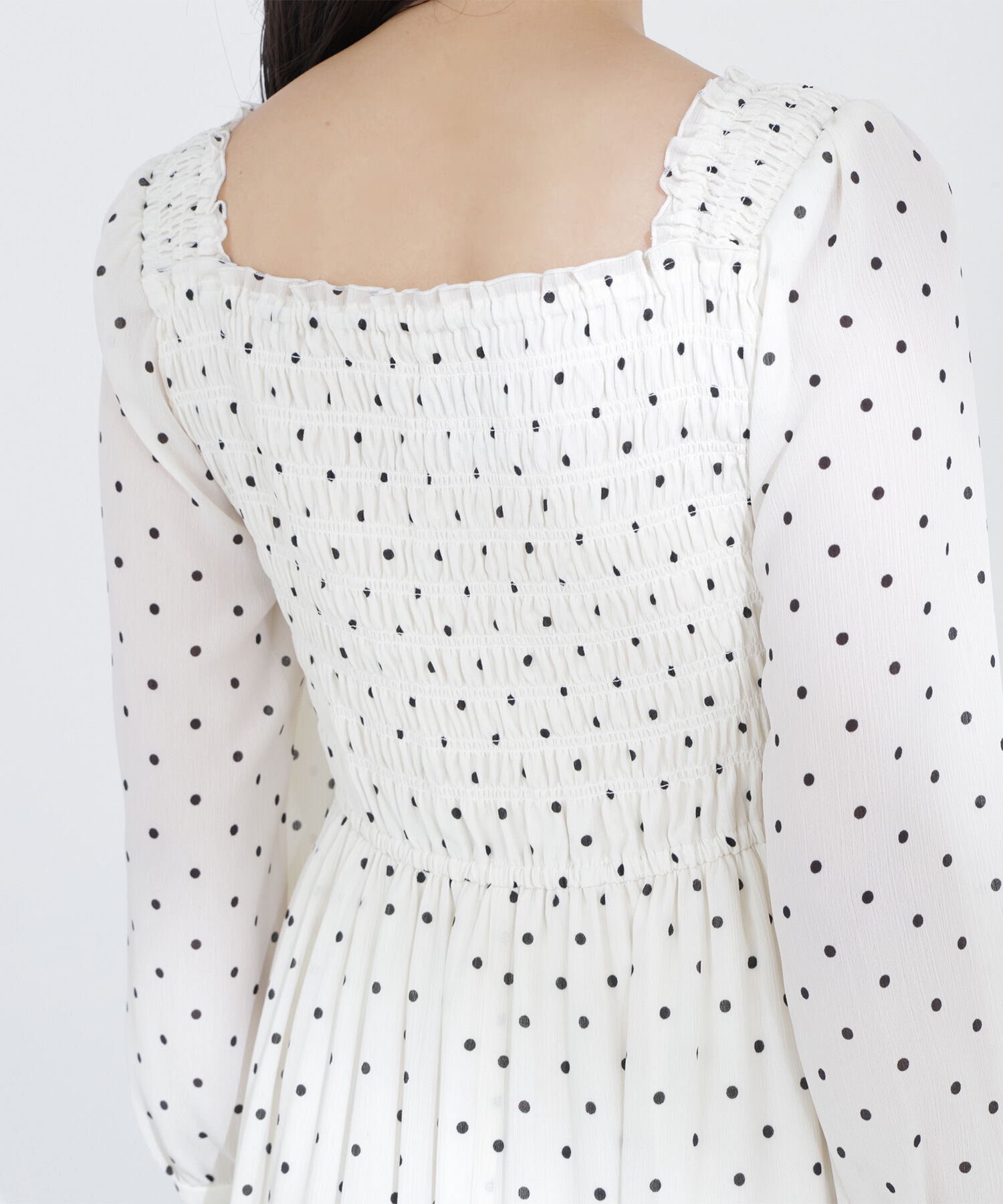  「ドットプリントシャーリングワンピース」|ワンピース|