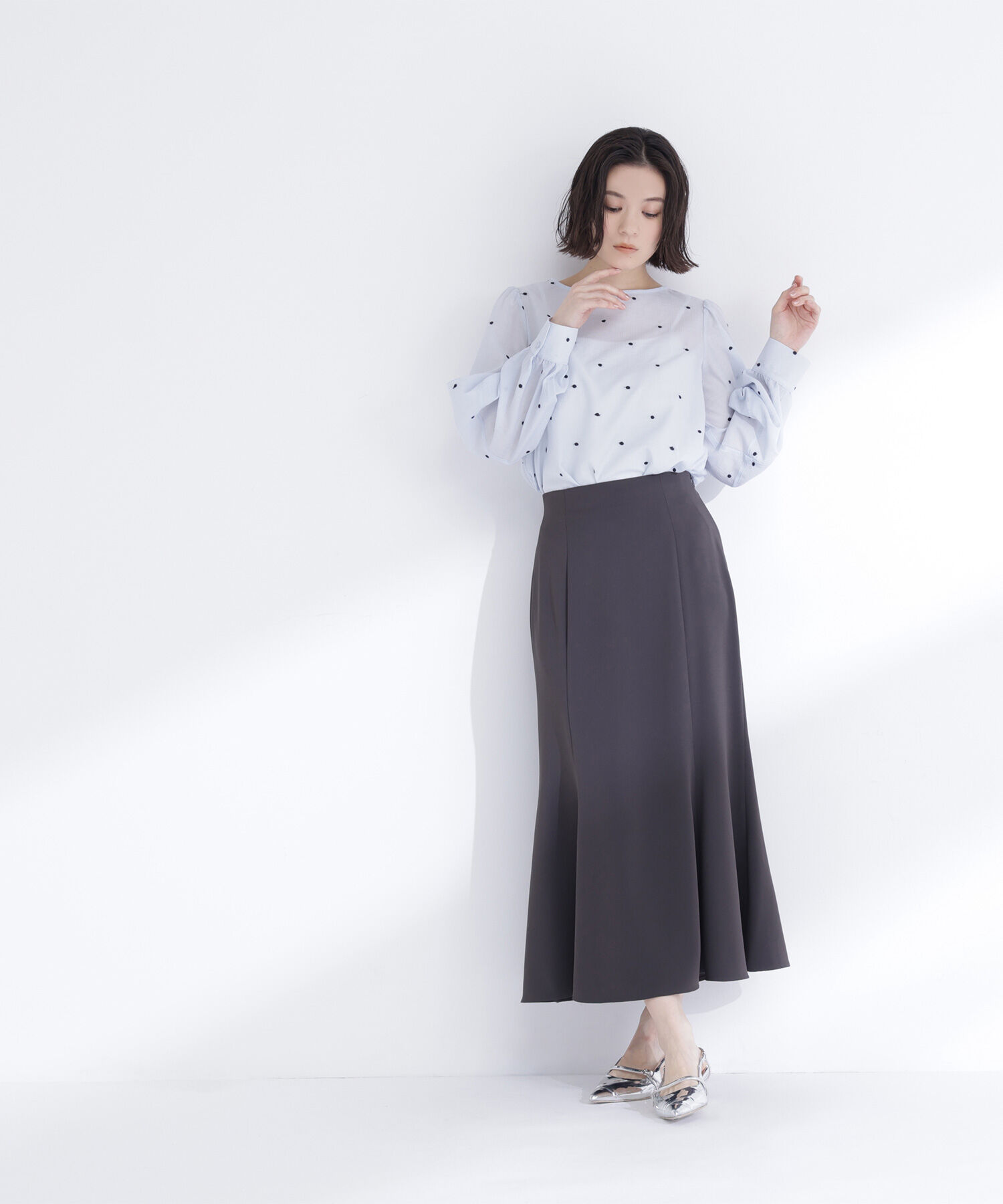  「ドット刺繍ブラウス」|シャツ・ブラウス|