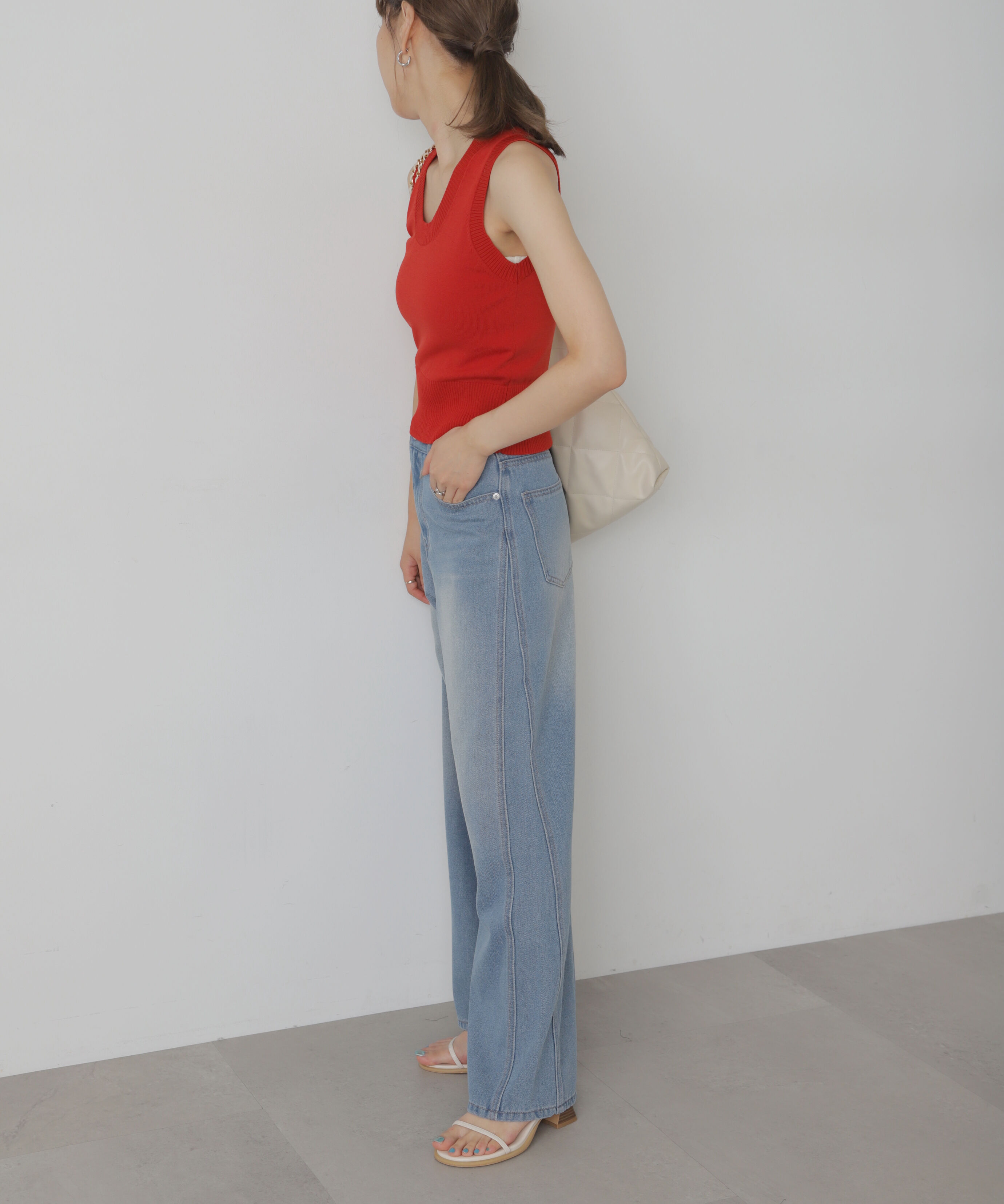  「[XS-Lサイズ展開]サイドパネルヴィンテージライクワイドデニム」|その他|