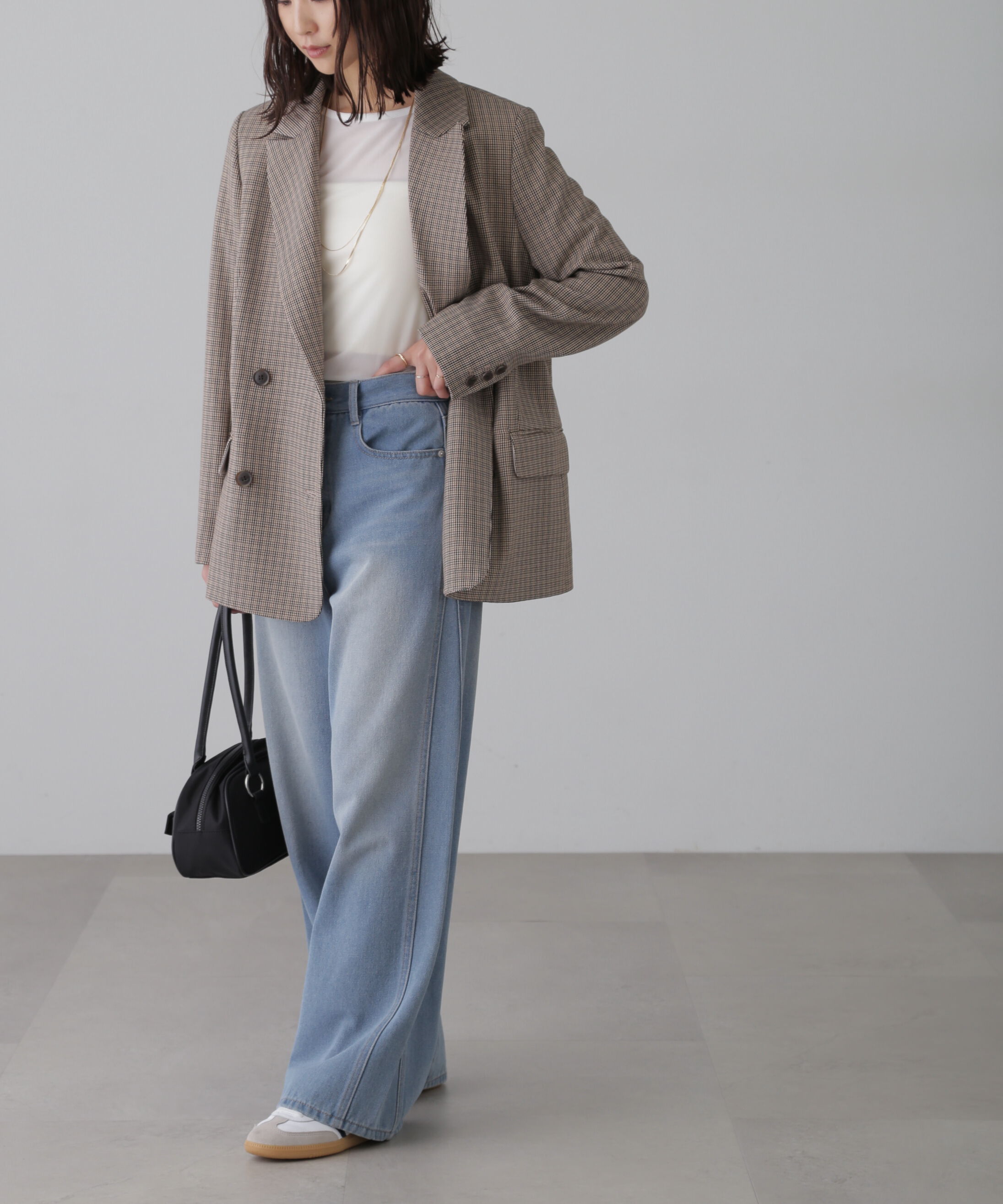  「[XS-Lサイズ展開]サイドパネルヴィンテージライクワイドデニム」|その他|