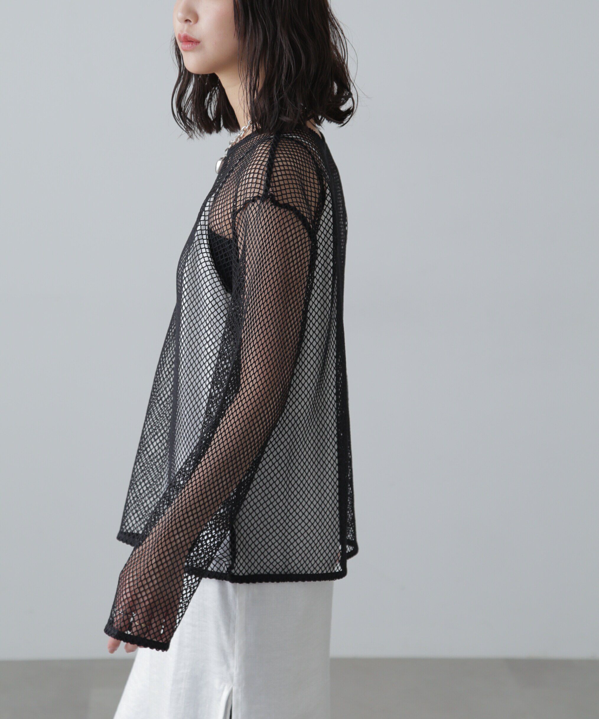  「メッシュロングTシャツ」|Tシャツ・カットソー|