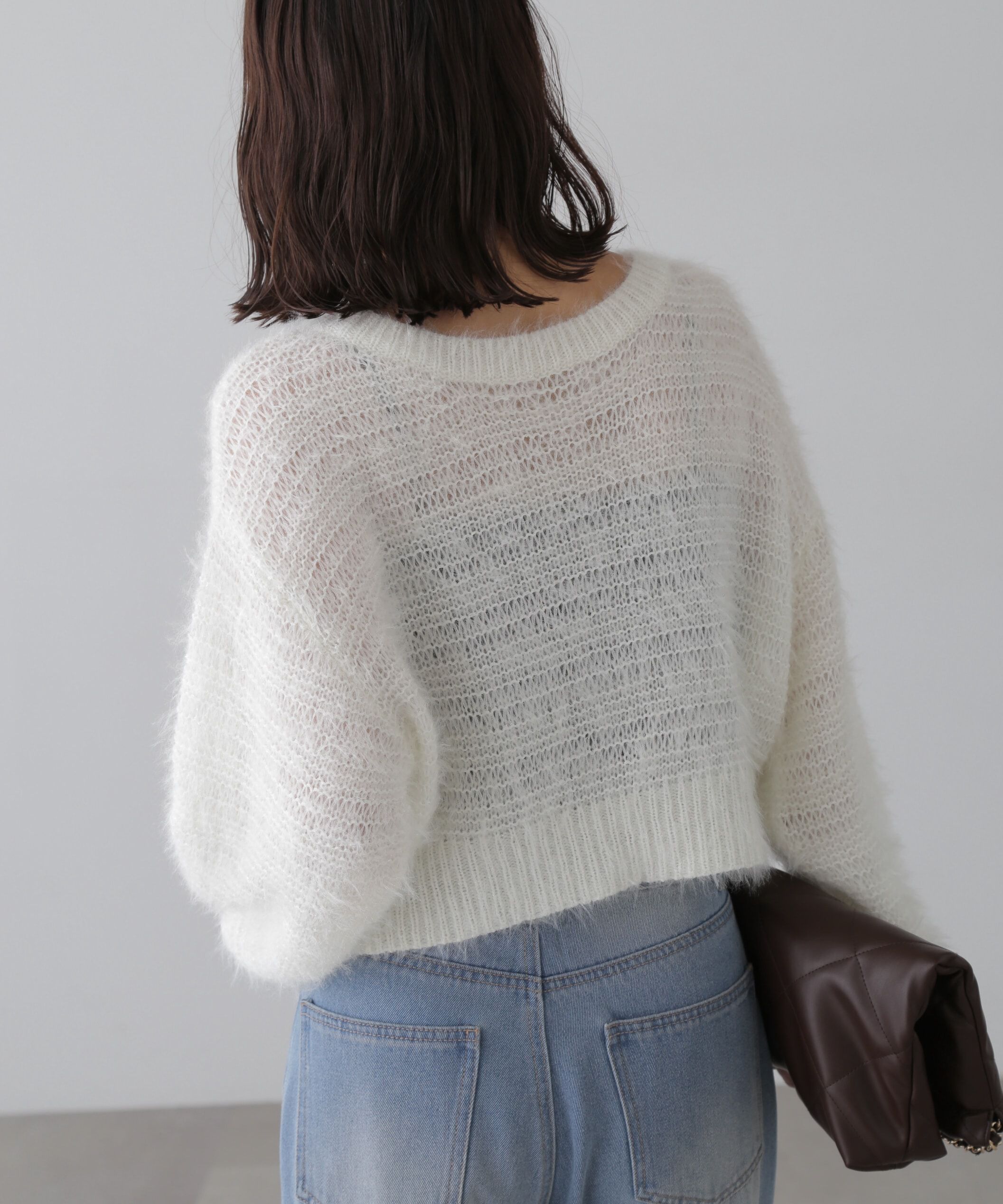  「ラメフェザーモヘヤライクニット」|ニット・セーター|