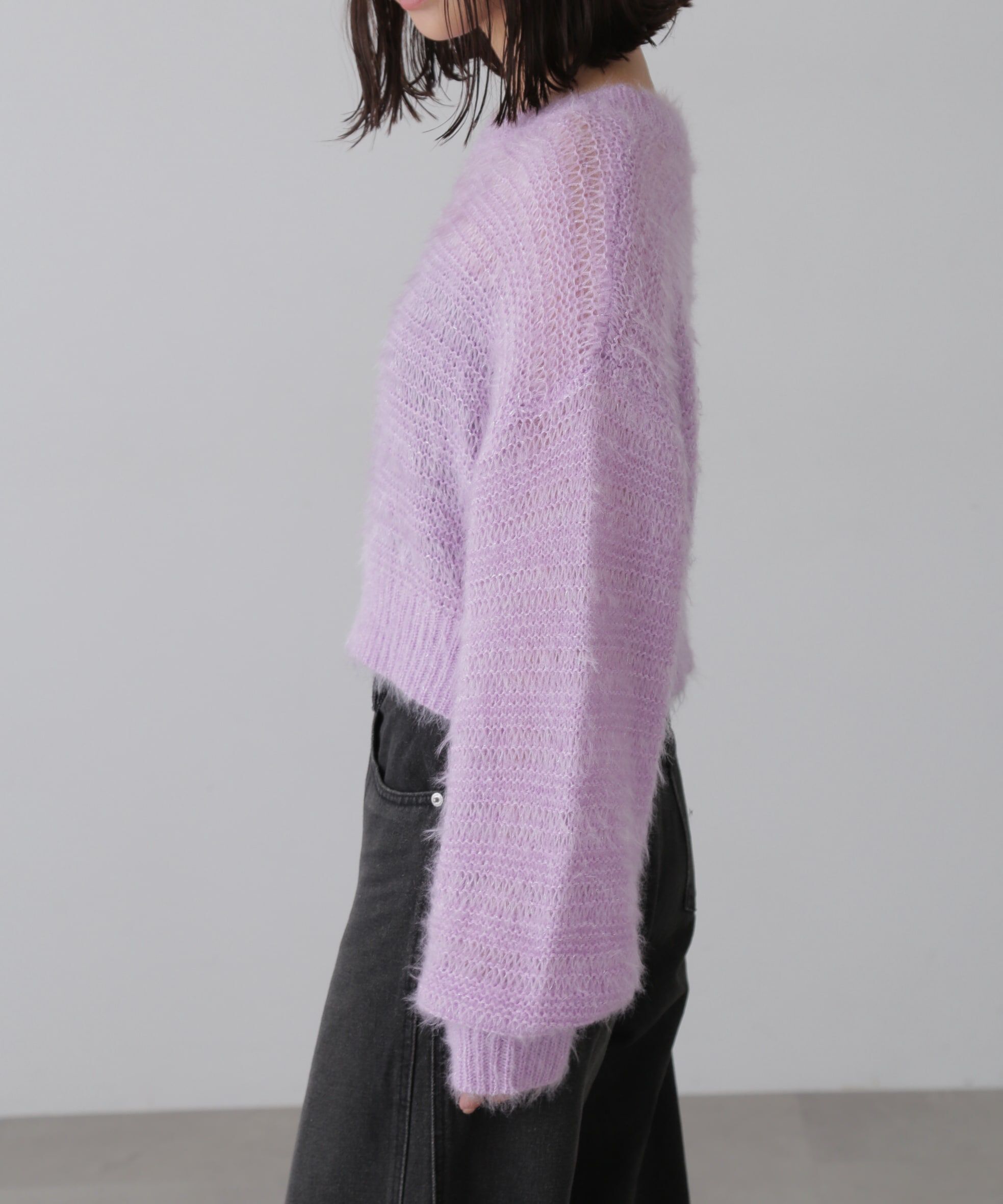  「ラメフェザーモヘヤライクニット」|ニット・セーター|