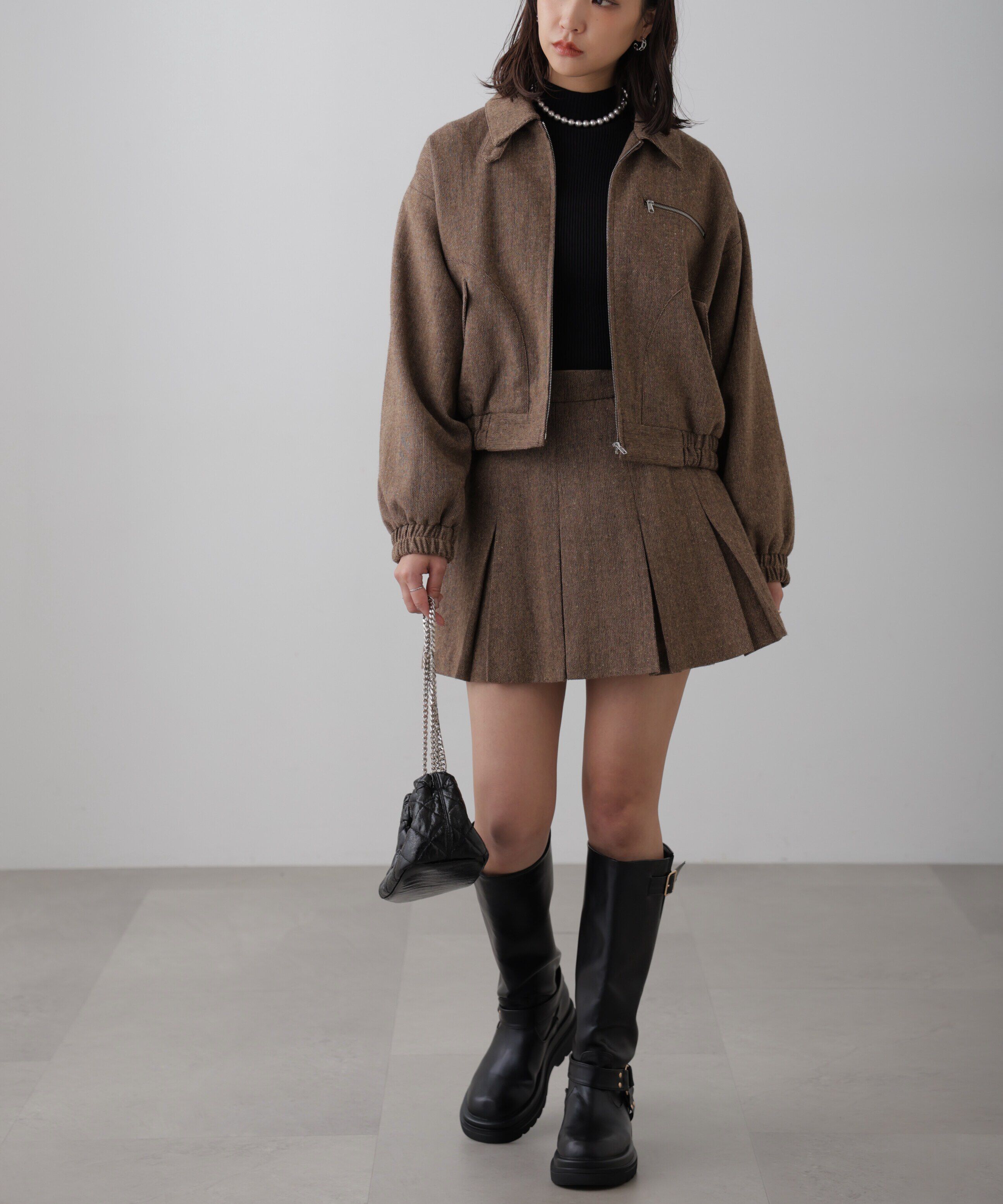  「〈洗える〉マシンウォッシャブルハイネックショート丈ニット」|ニット・セーター|