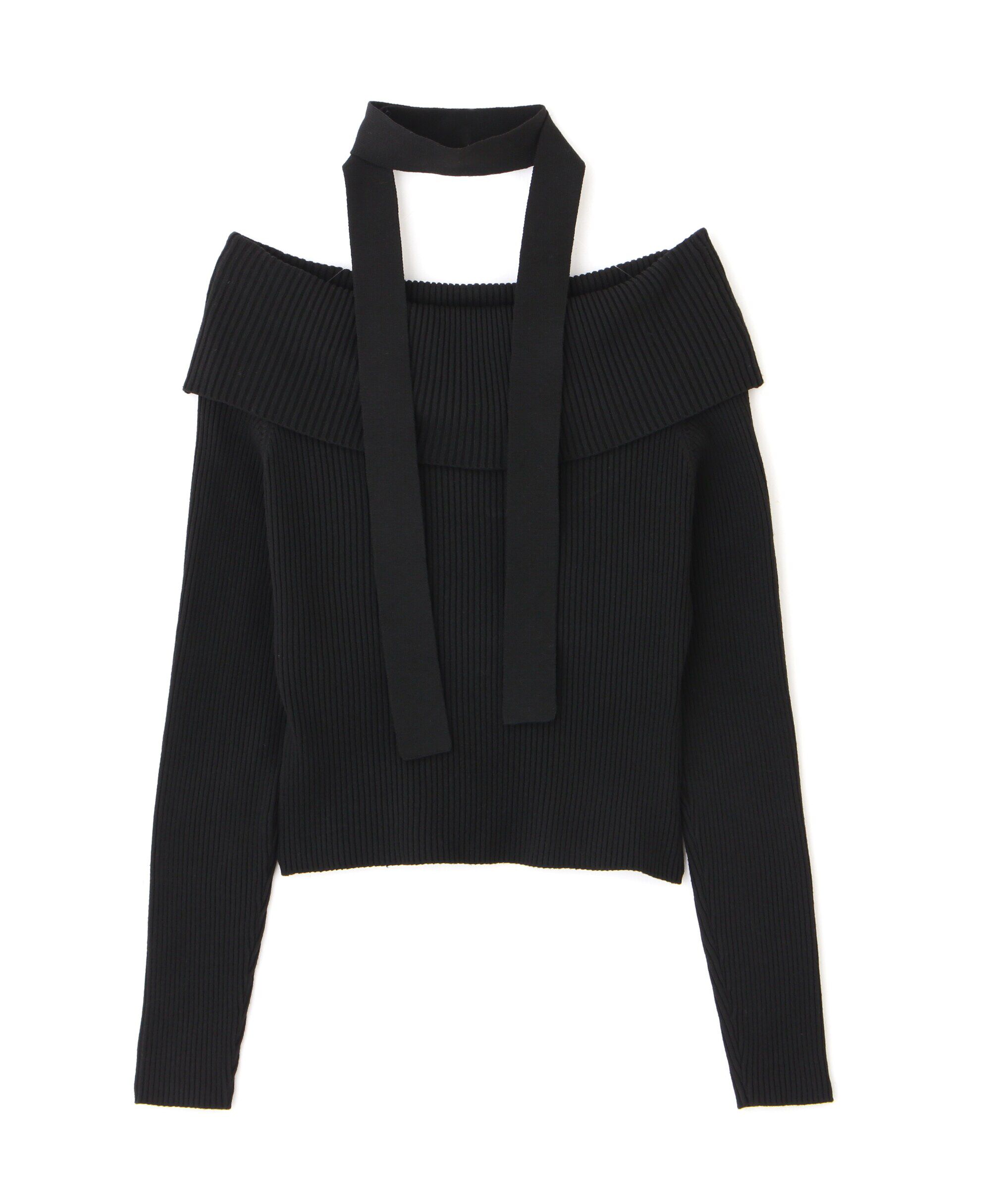  「チョーカー付きオフショルニット」|ニット・セーター|