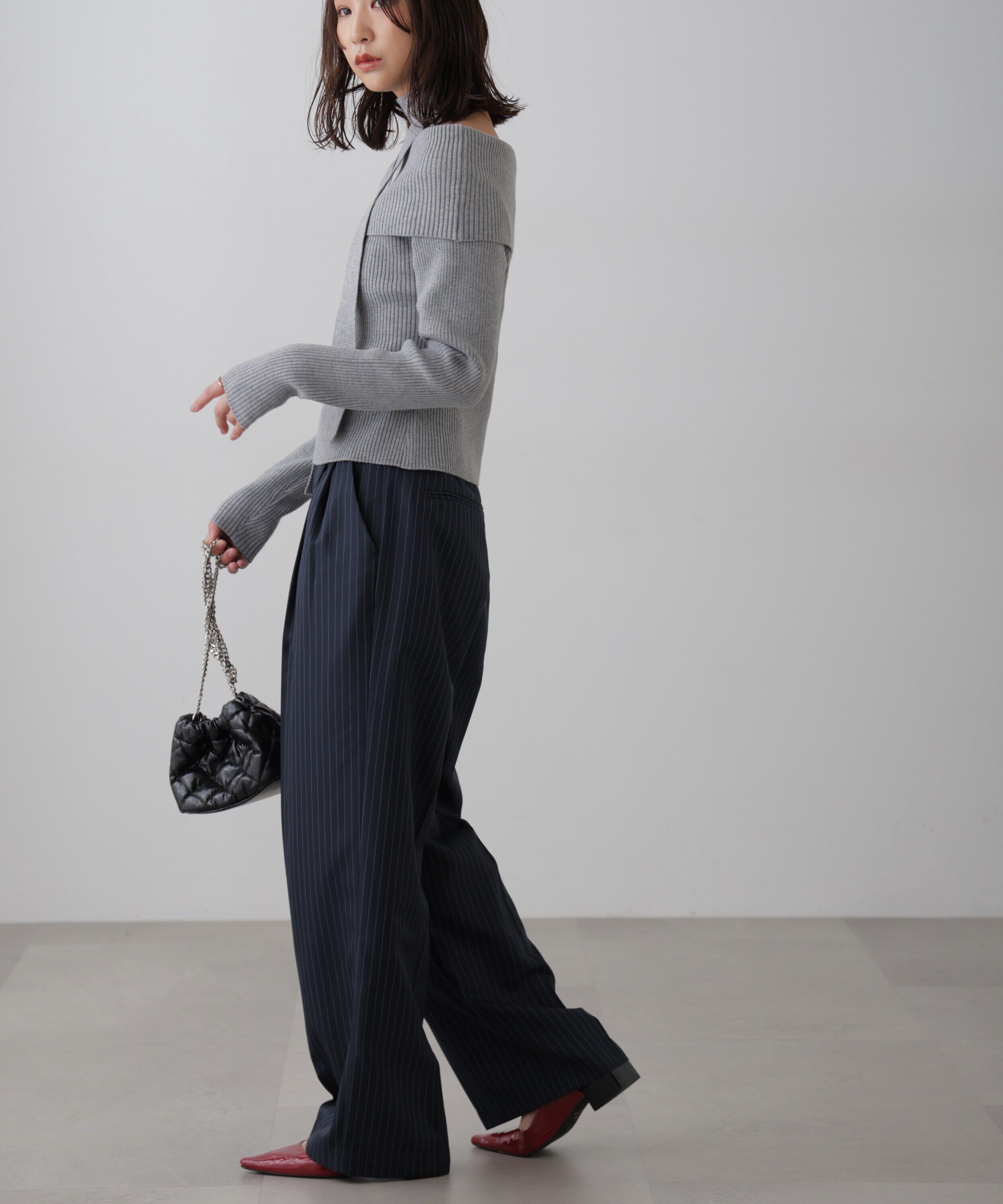  「チョーカー付きオフショルニット」|ニット・セーター|