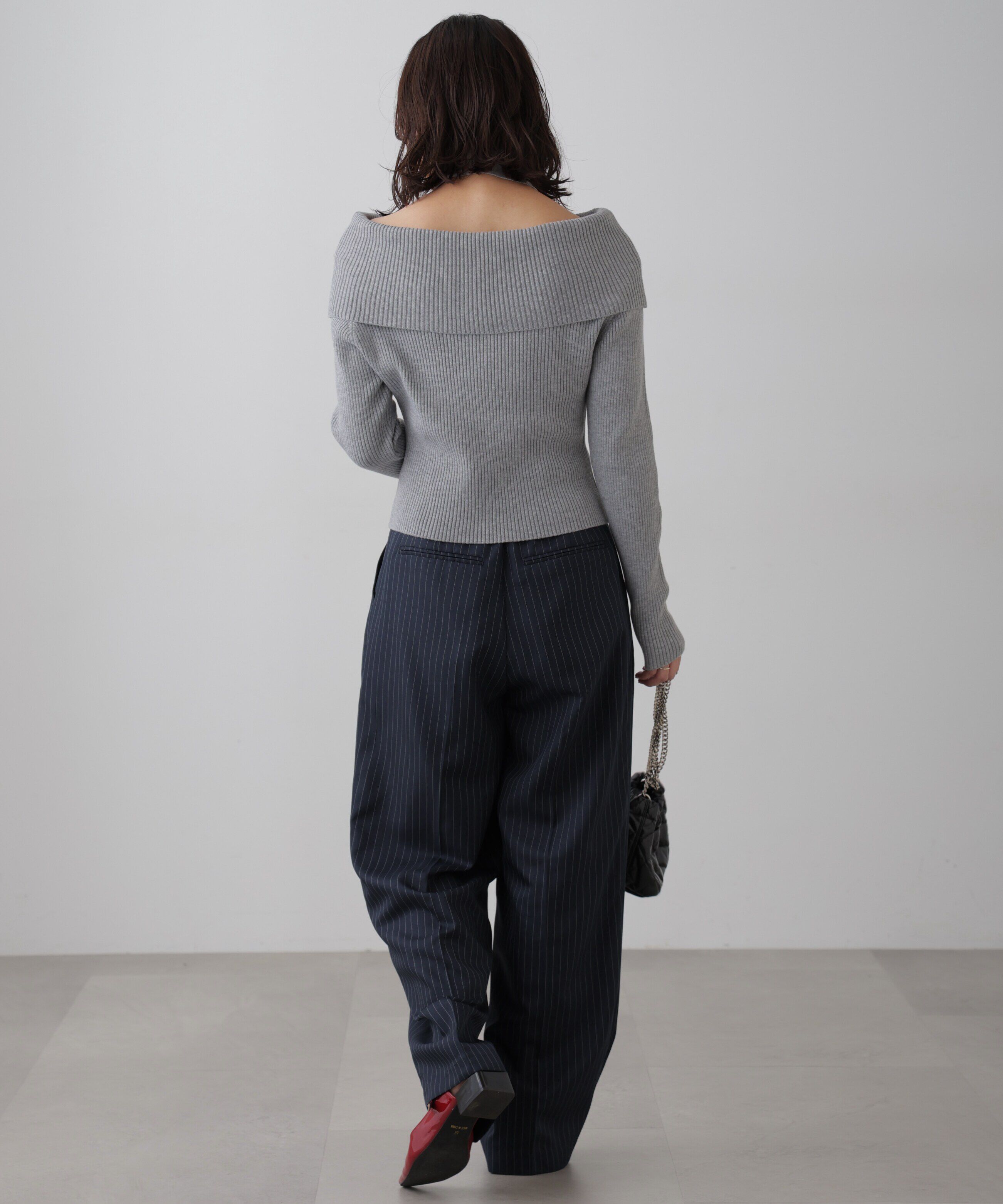  「チョーカー付きオフショルニット」|ニット・セーター|