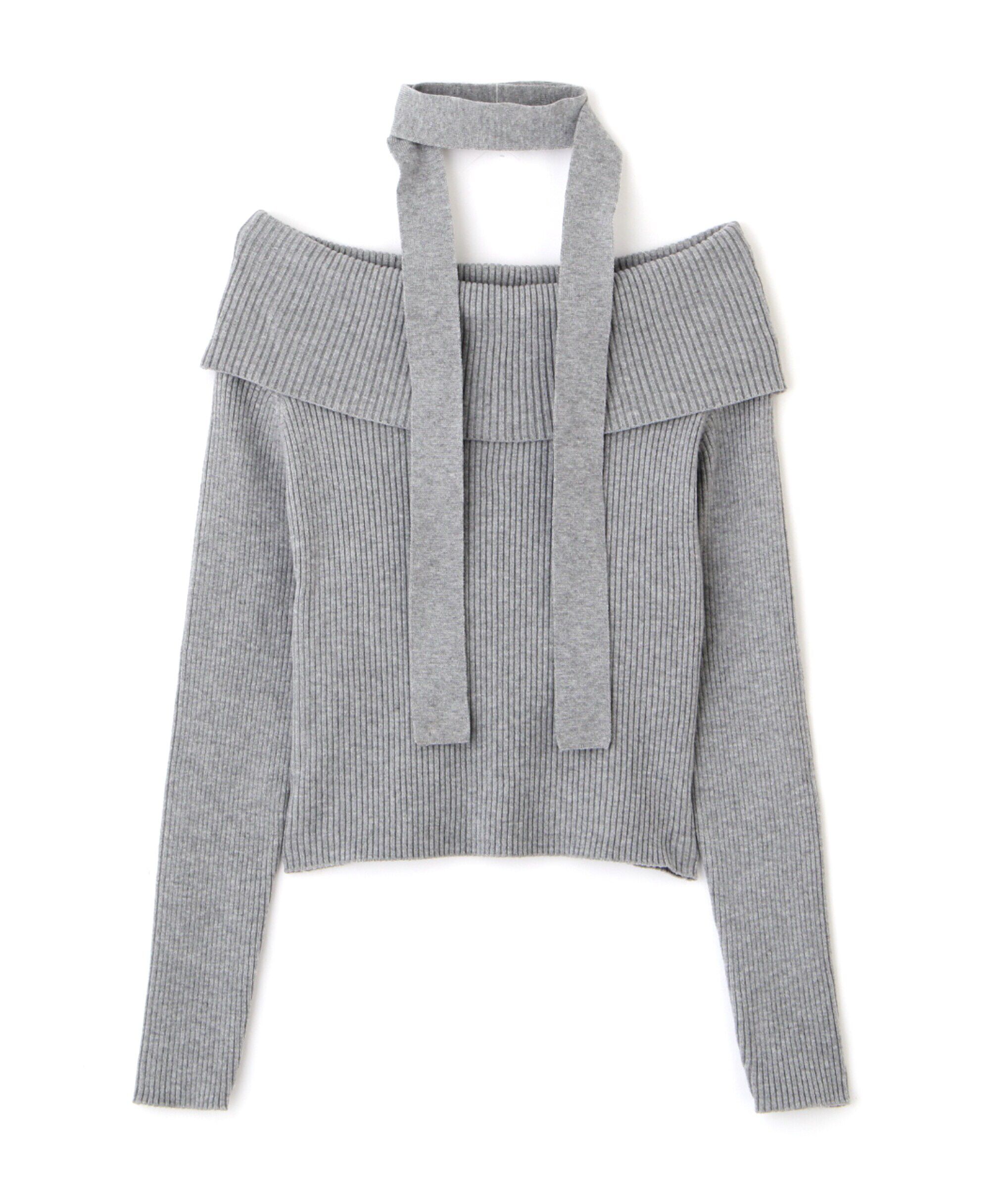  「チョーカー付きオフショルニット」|ニット・セーター|