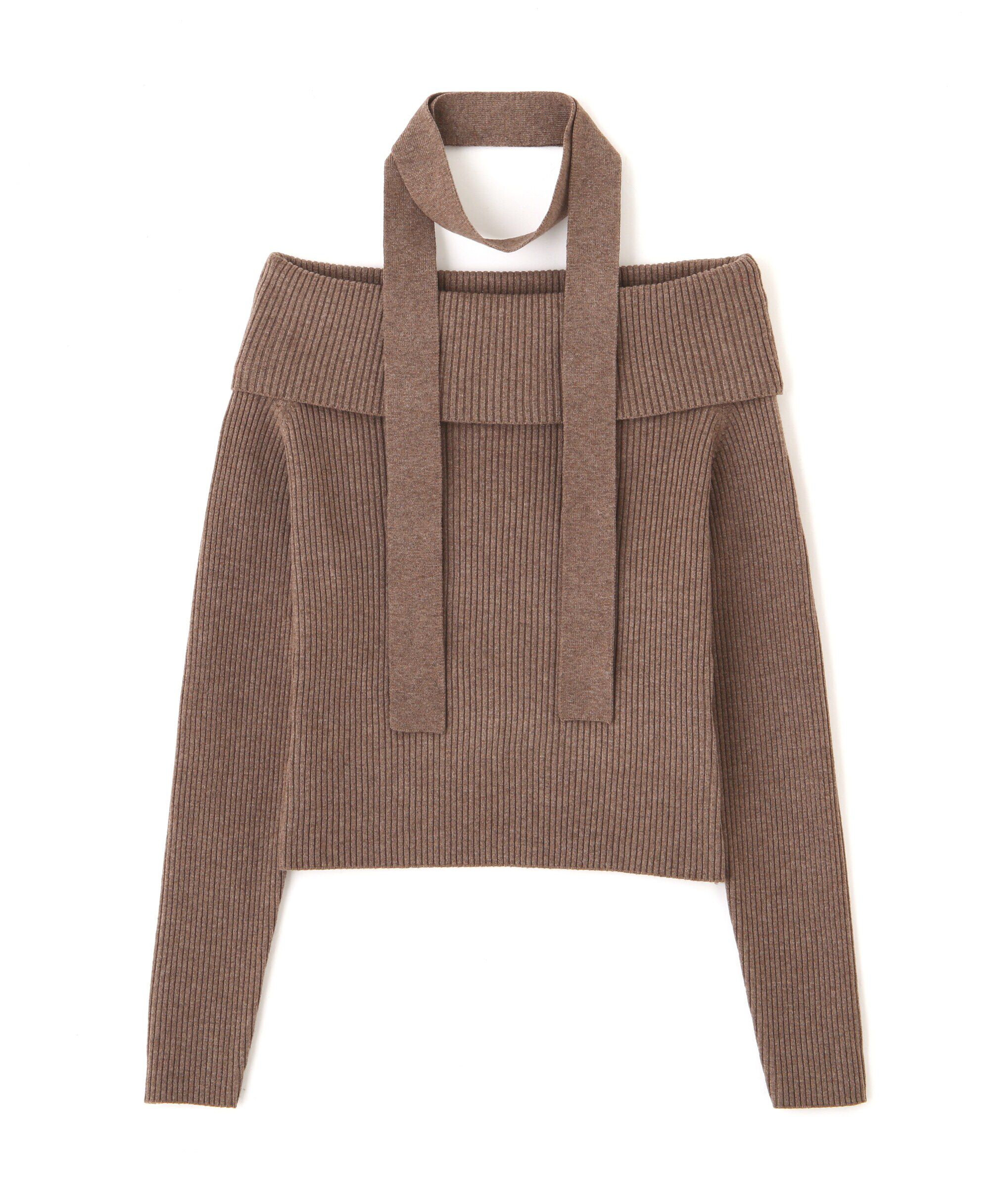  「チョーカー付きオフショルニット」|ニット・セーター|