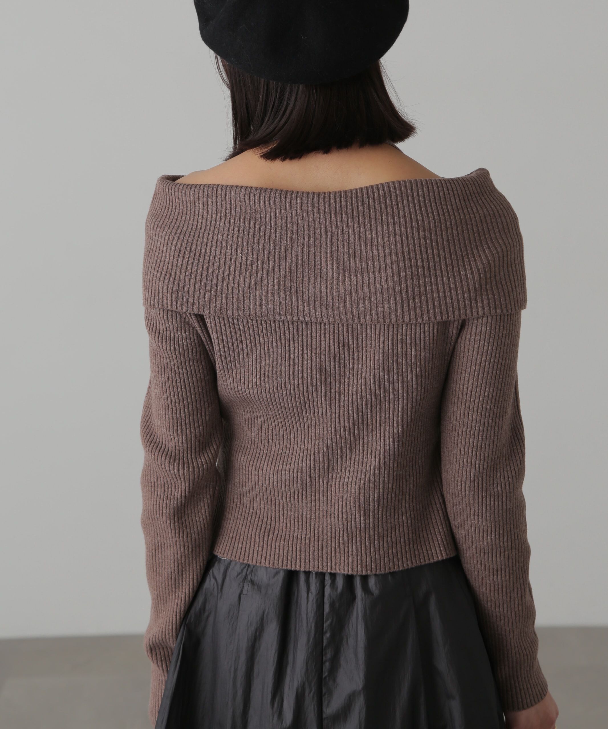  「チョーカー付きオフショルニット」|ニット・セーター|