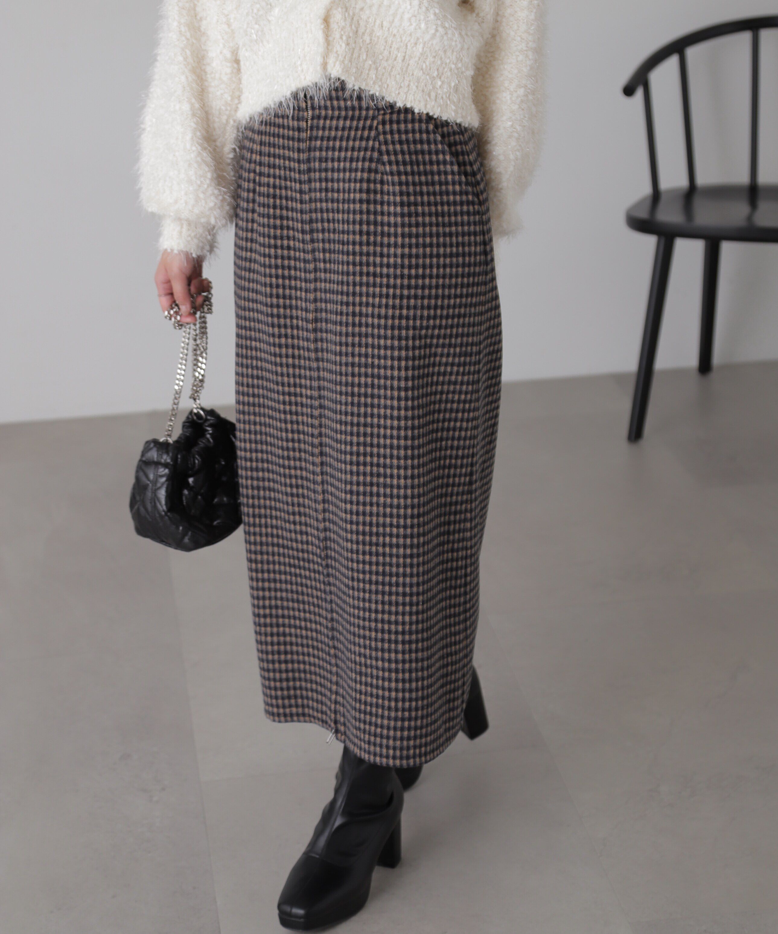  「フロントジップナロースカート」|スカート|