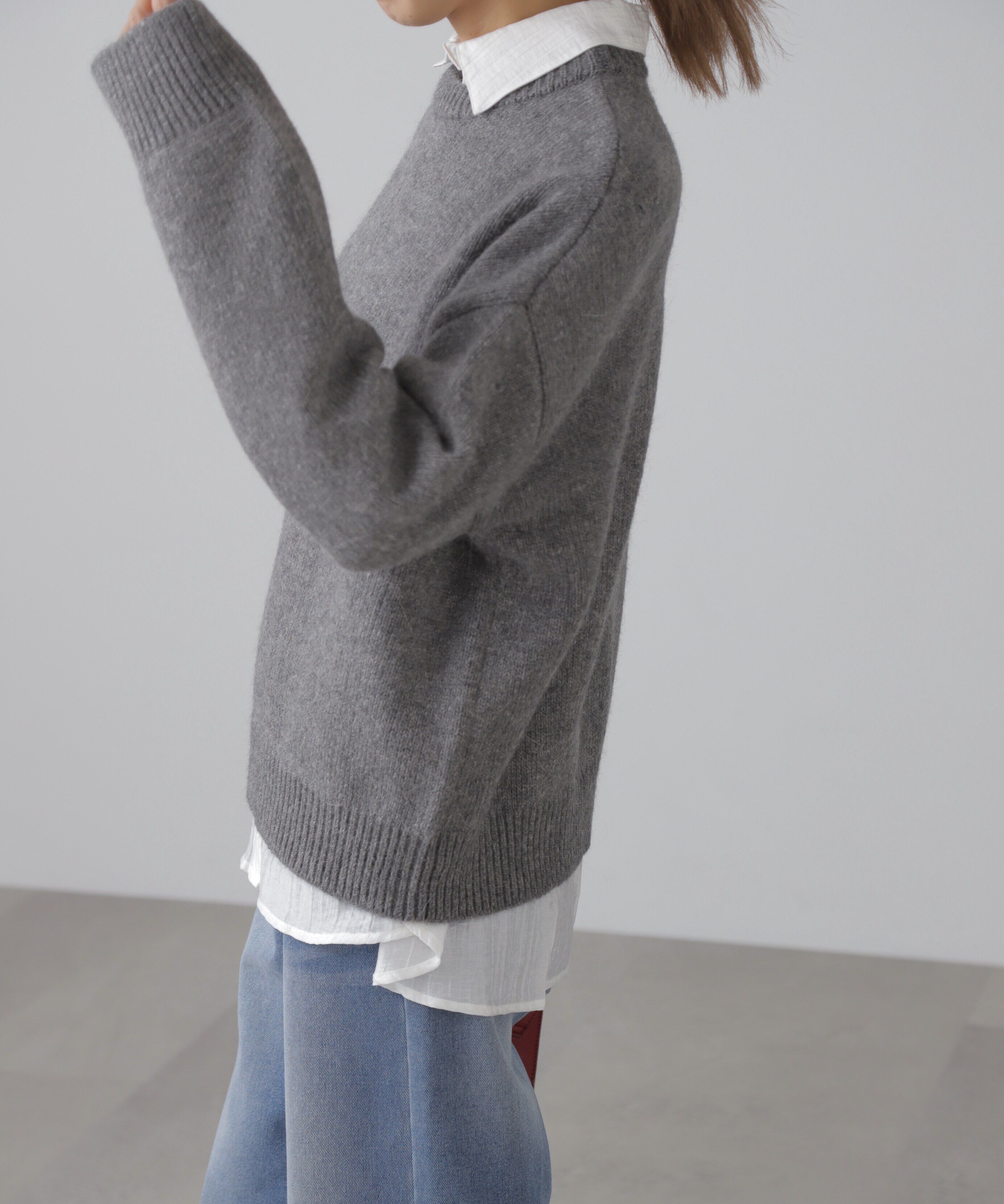  「オーバーサイズチュニック丈ニット」|ニット・セーター|