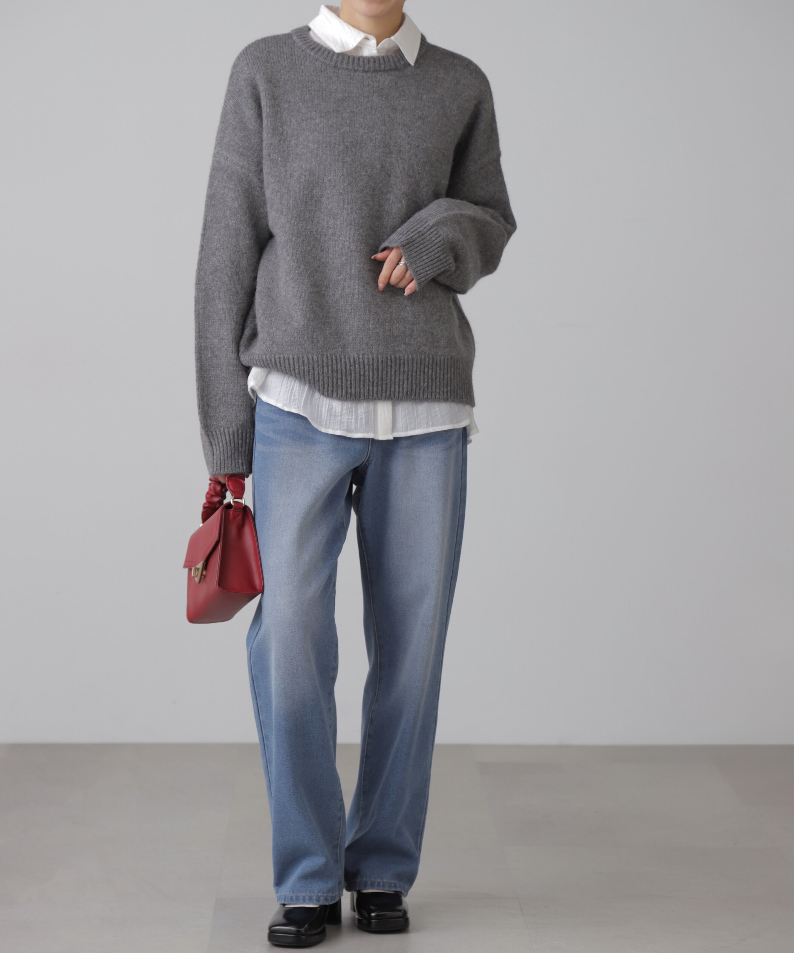  「オーバーサイズチュニック丈ニット」|ニット・セーター|