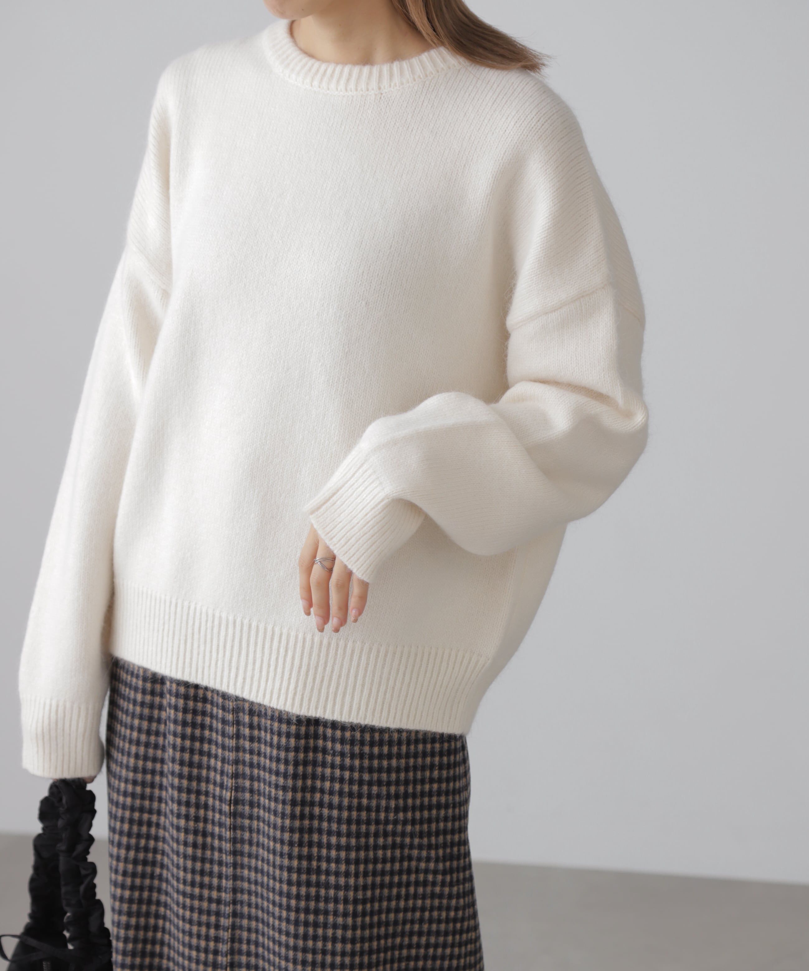  「オーバーサイズチュニック丈ニット」|ニット・セーター|