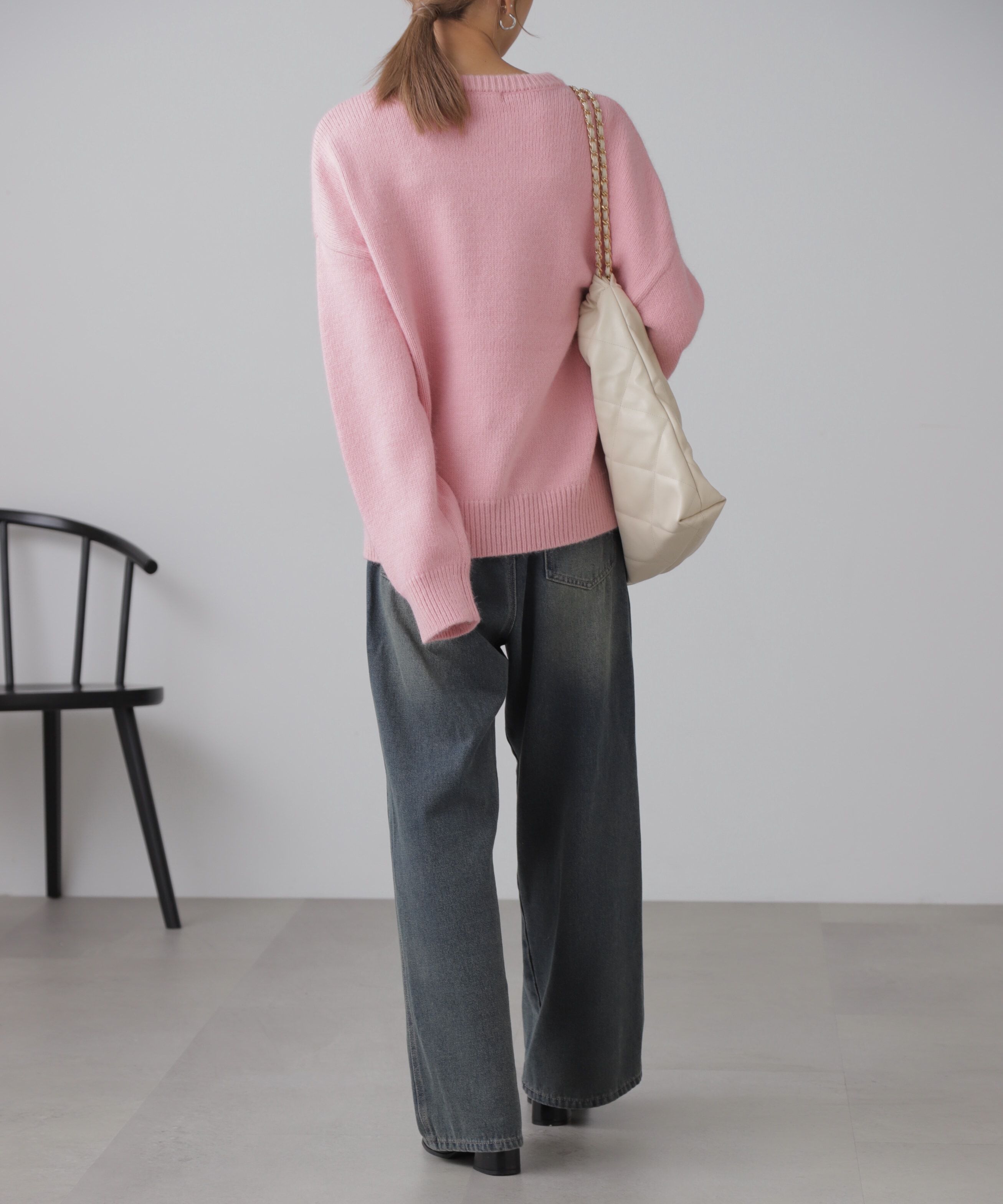  「オーバーサイズチュニック丈ニット」|ニット・セーター|