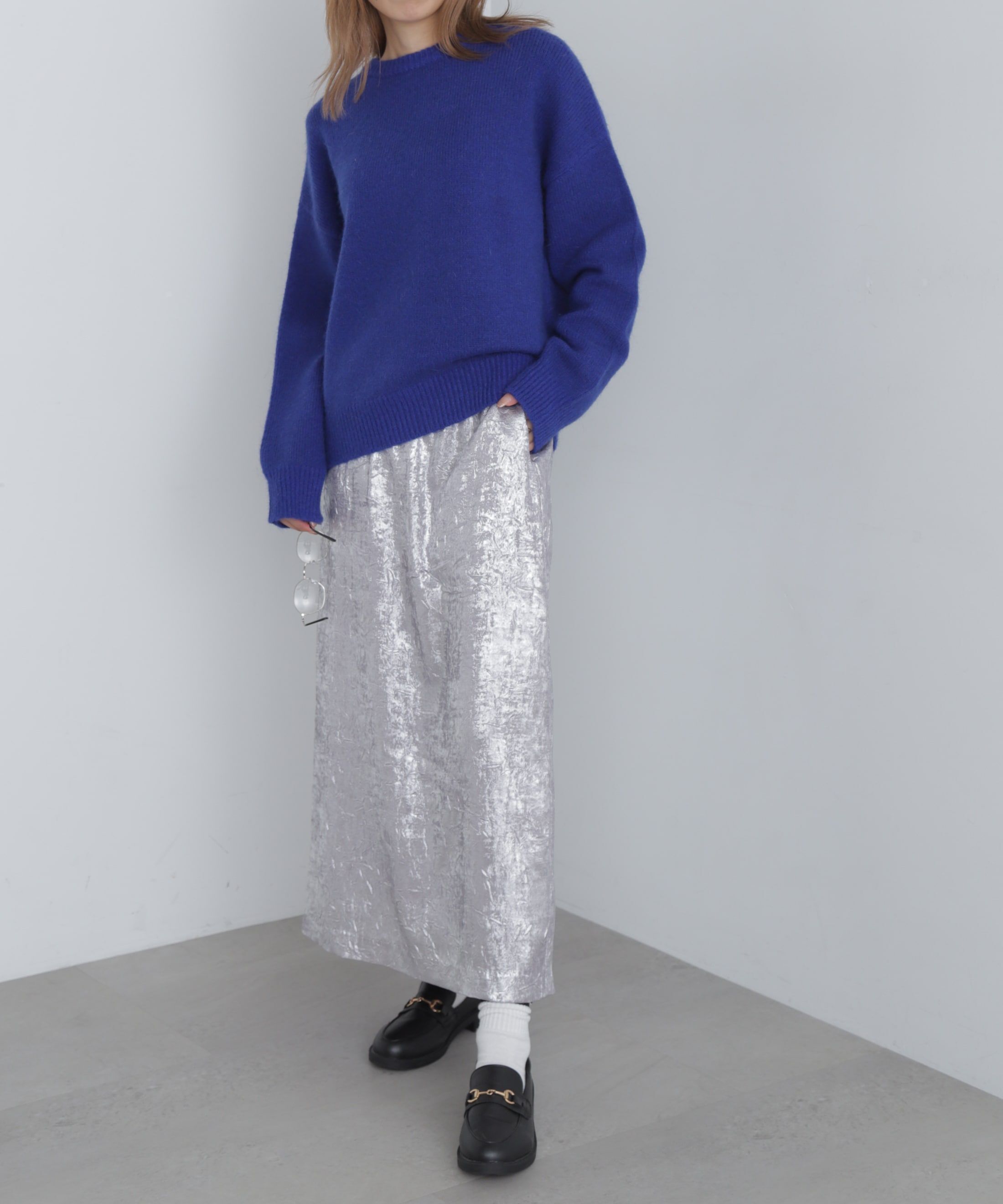  「オーバーサイズチュニック丈ニット」|ニット・セーター|