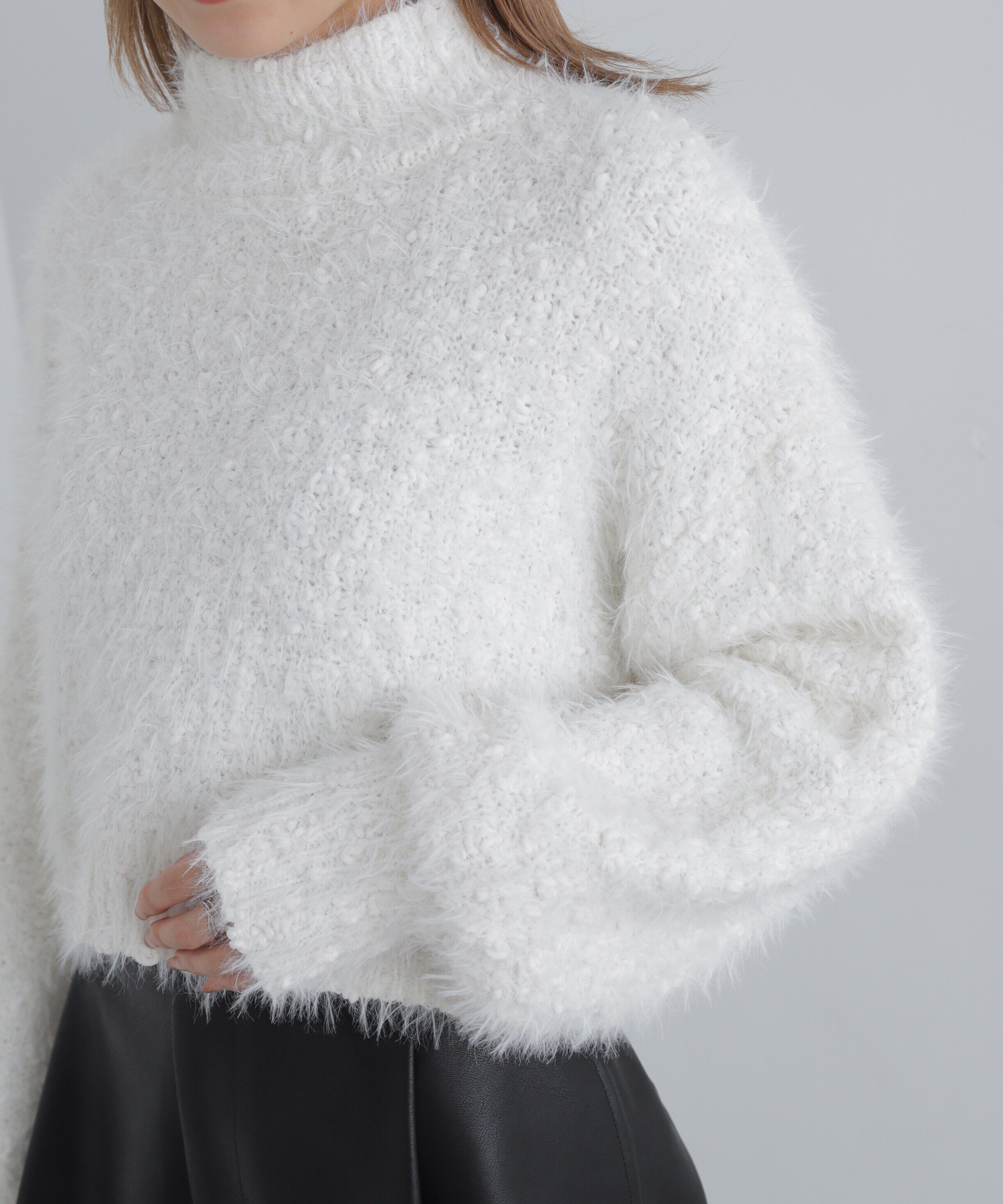  「フェザーモールポップコーンミックスニット」|ニット・セーター|