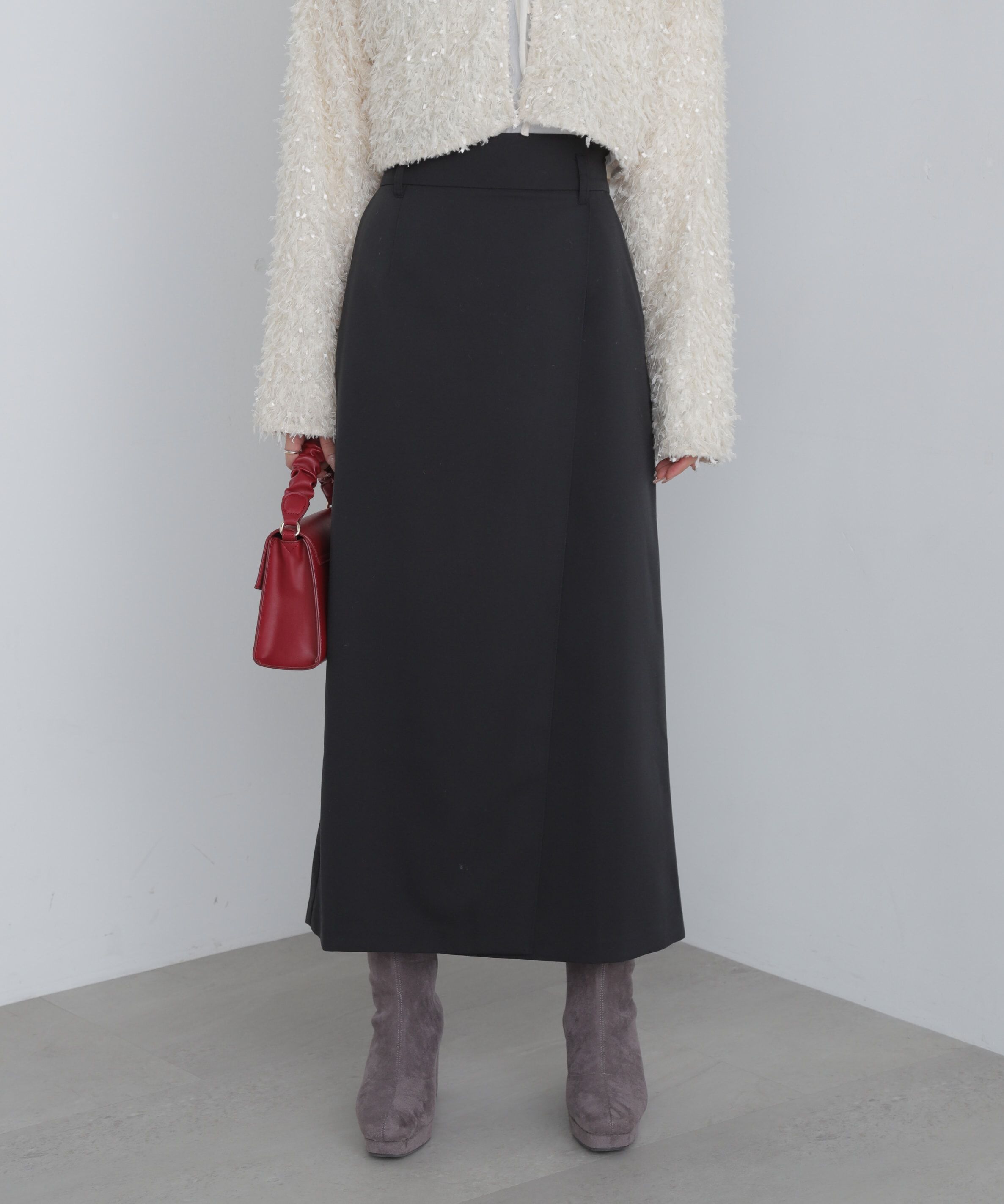  「ラップ風ナロースカート」|スカート|