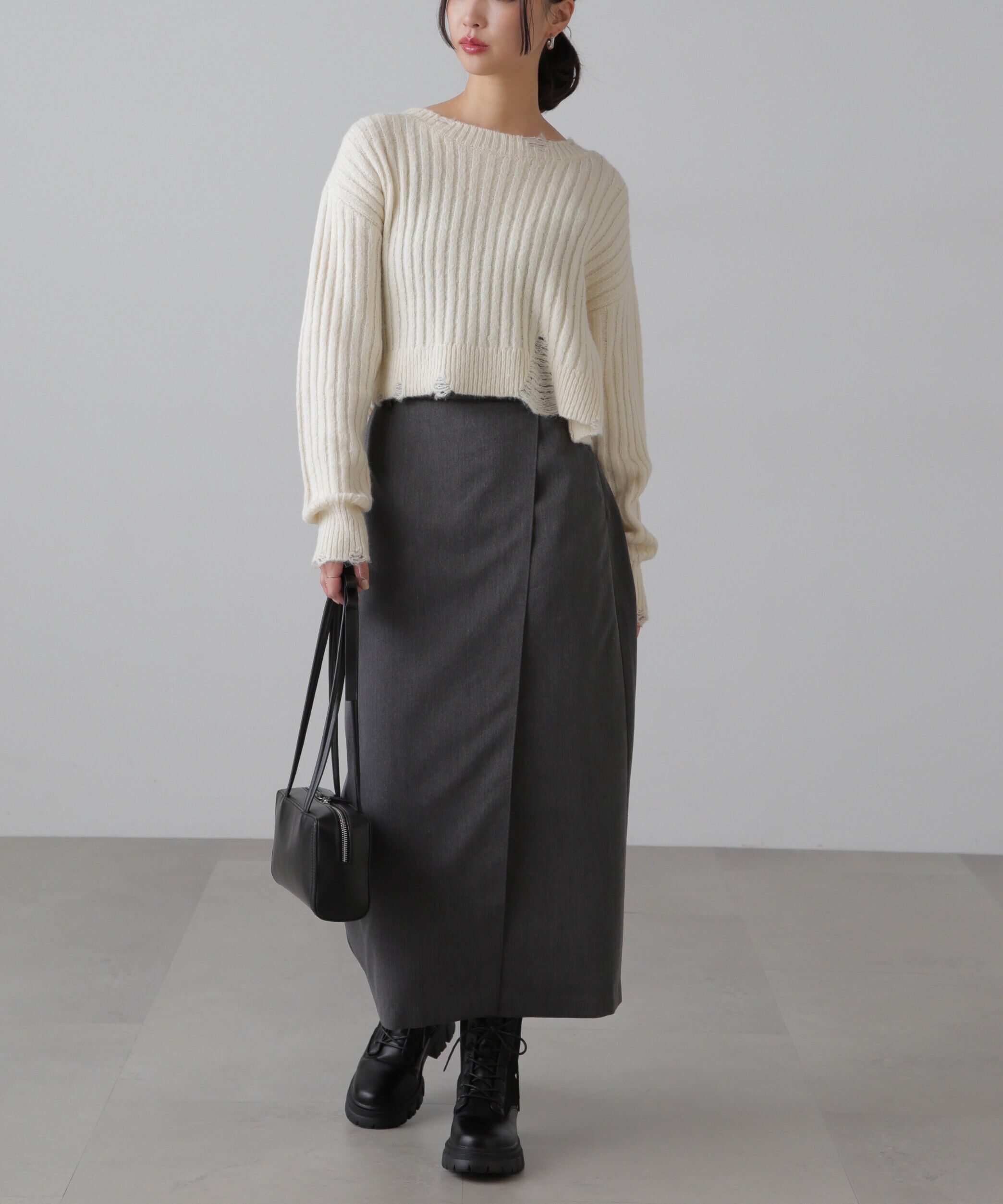  「ラップ風ナロースカート」|スカート|
