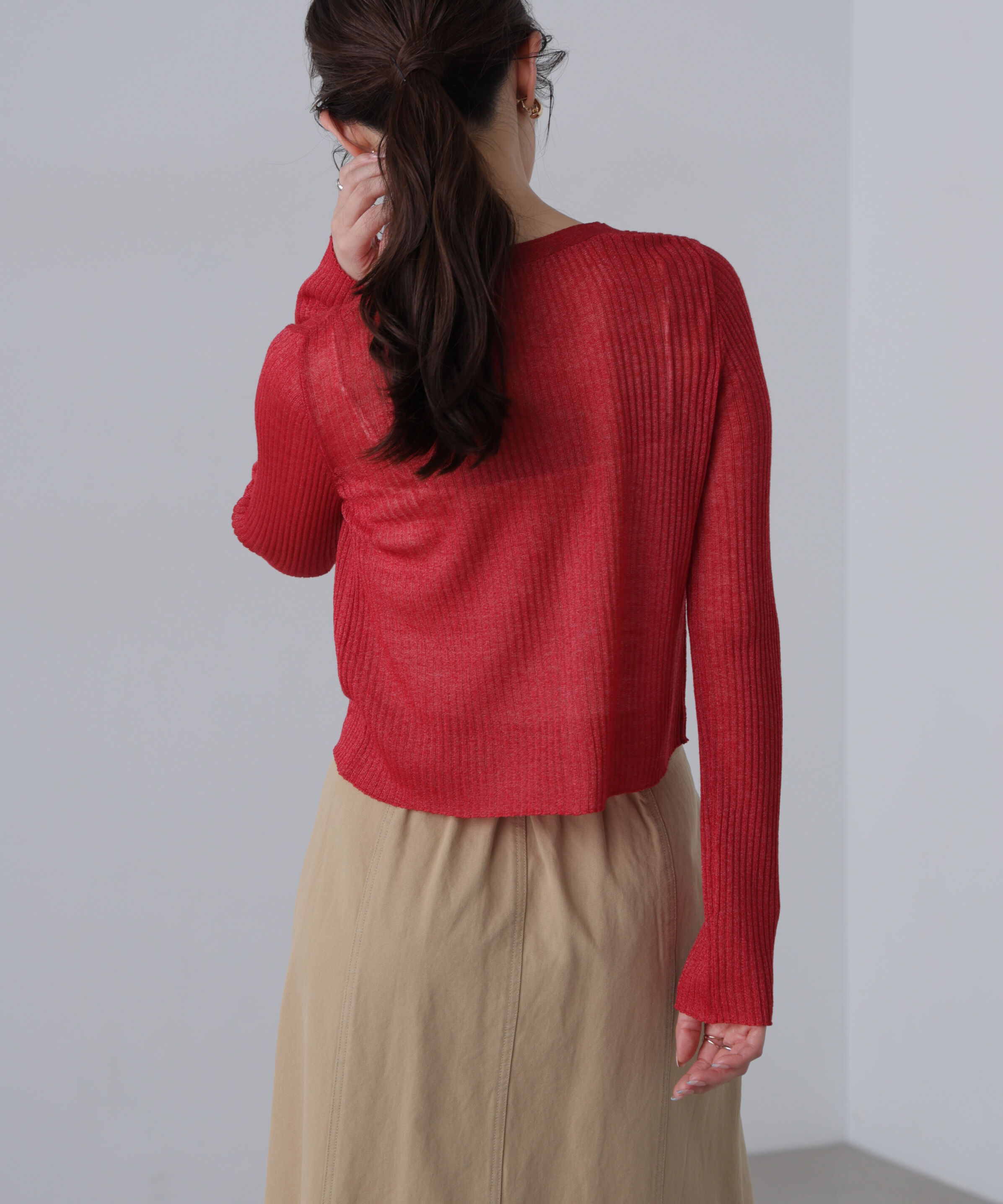  「シアーリブニットカーディガン」|ニット・セーター|