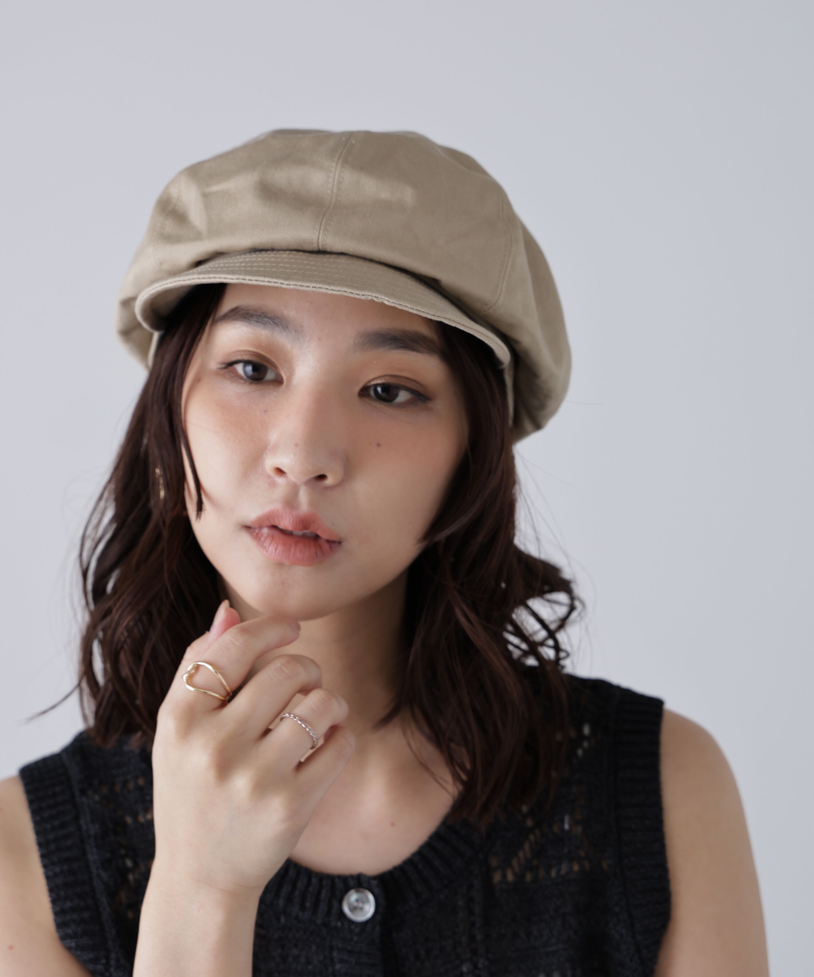  「シンプルキャスケット」|ソックス|ベージュ