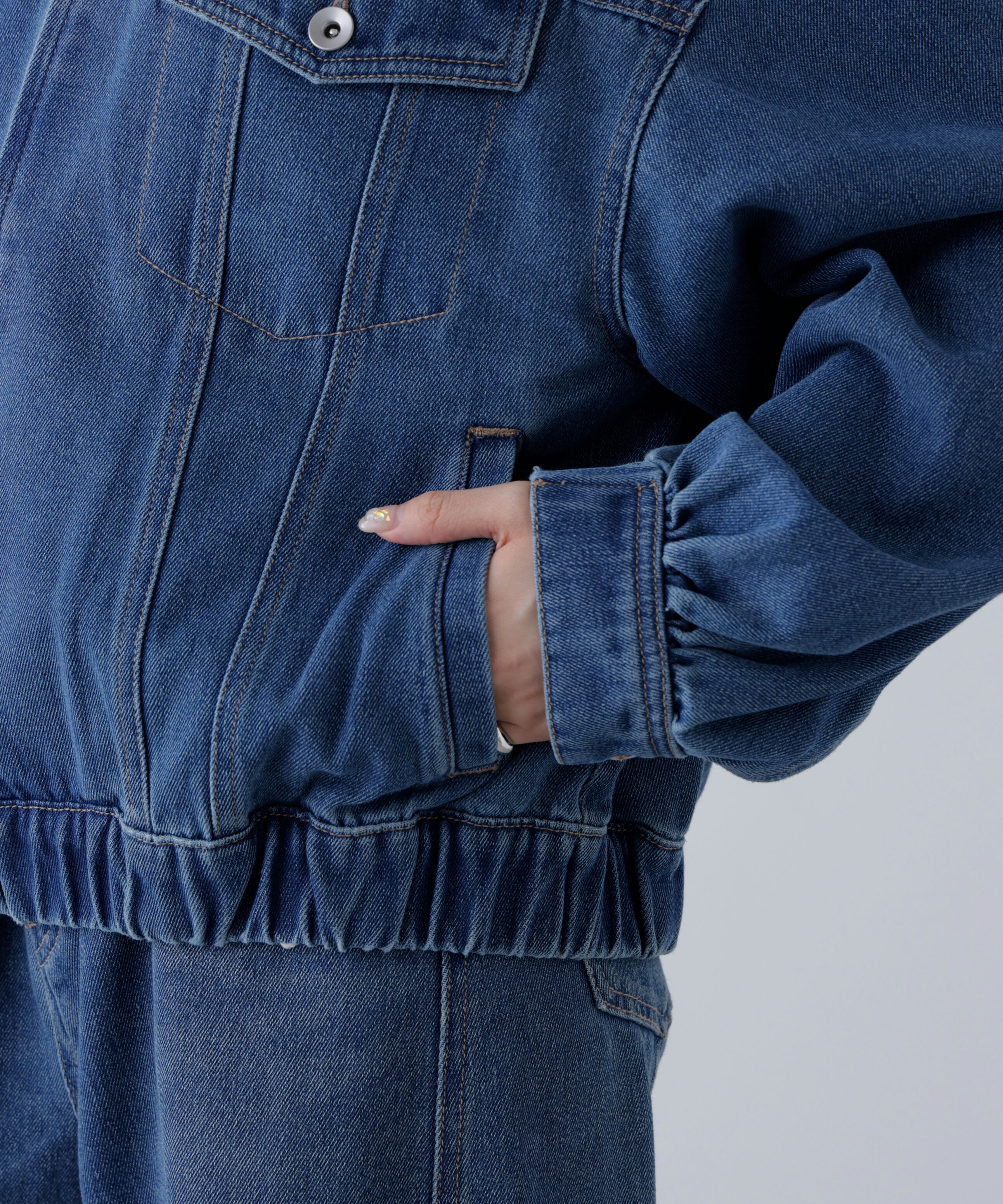  「オーバーサイズデニムジャケット」|ブルゾン・スタジャン|