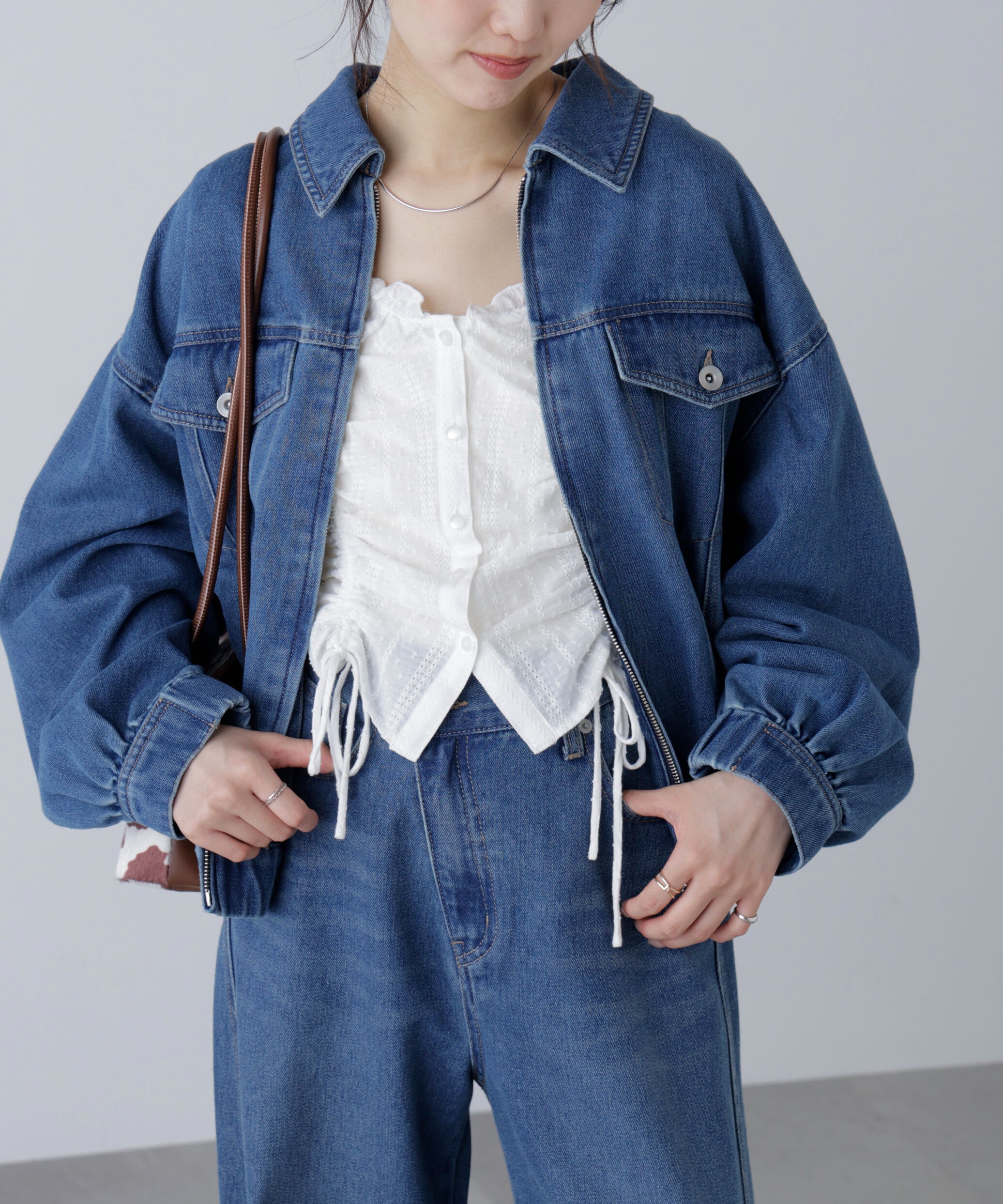  「オーバーサイズデニムジャケット」|ブルゾン・スタジャン|