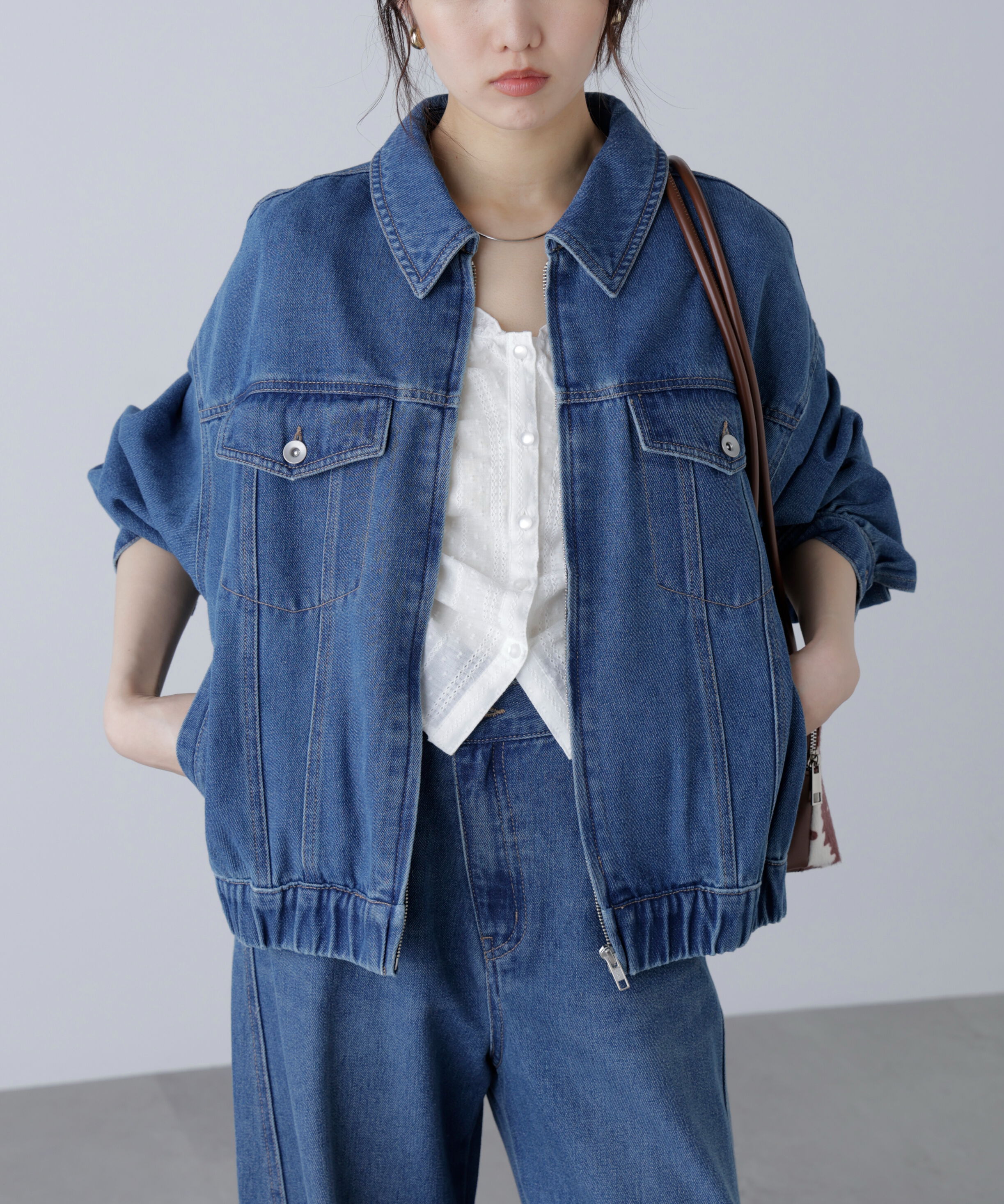  「オーバーサイズデニムジャケット」|ブルゾン・スタジャン|