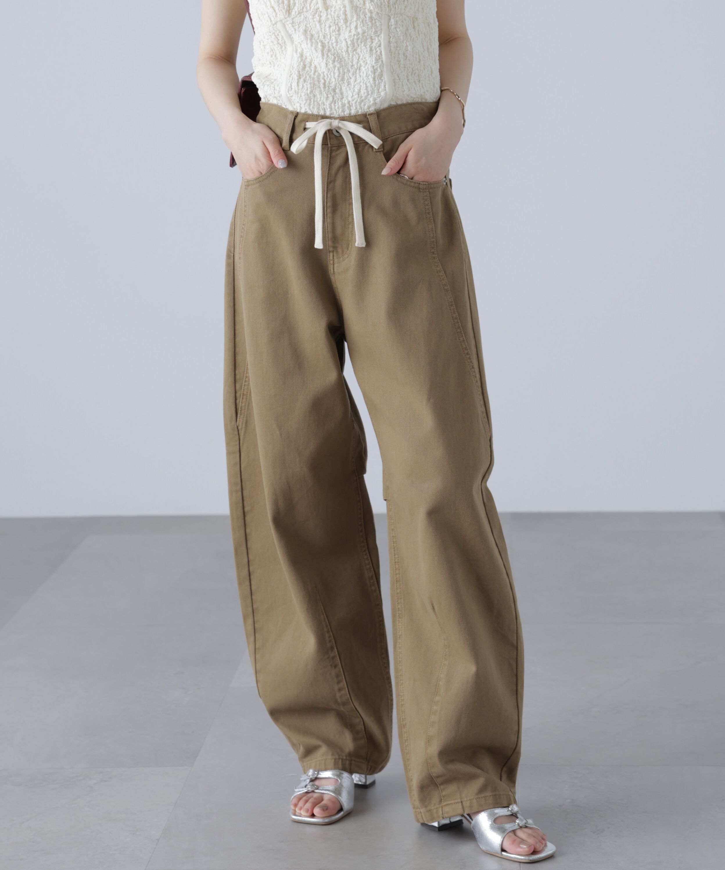  「ドロストバレルレッグデニムパンツ」|その他|