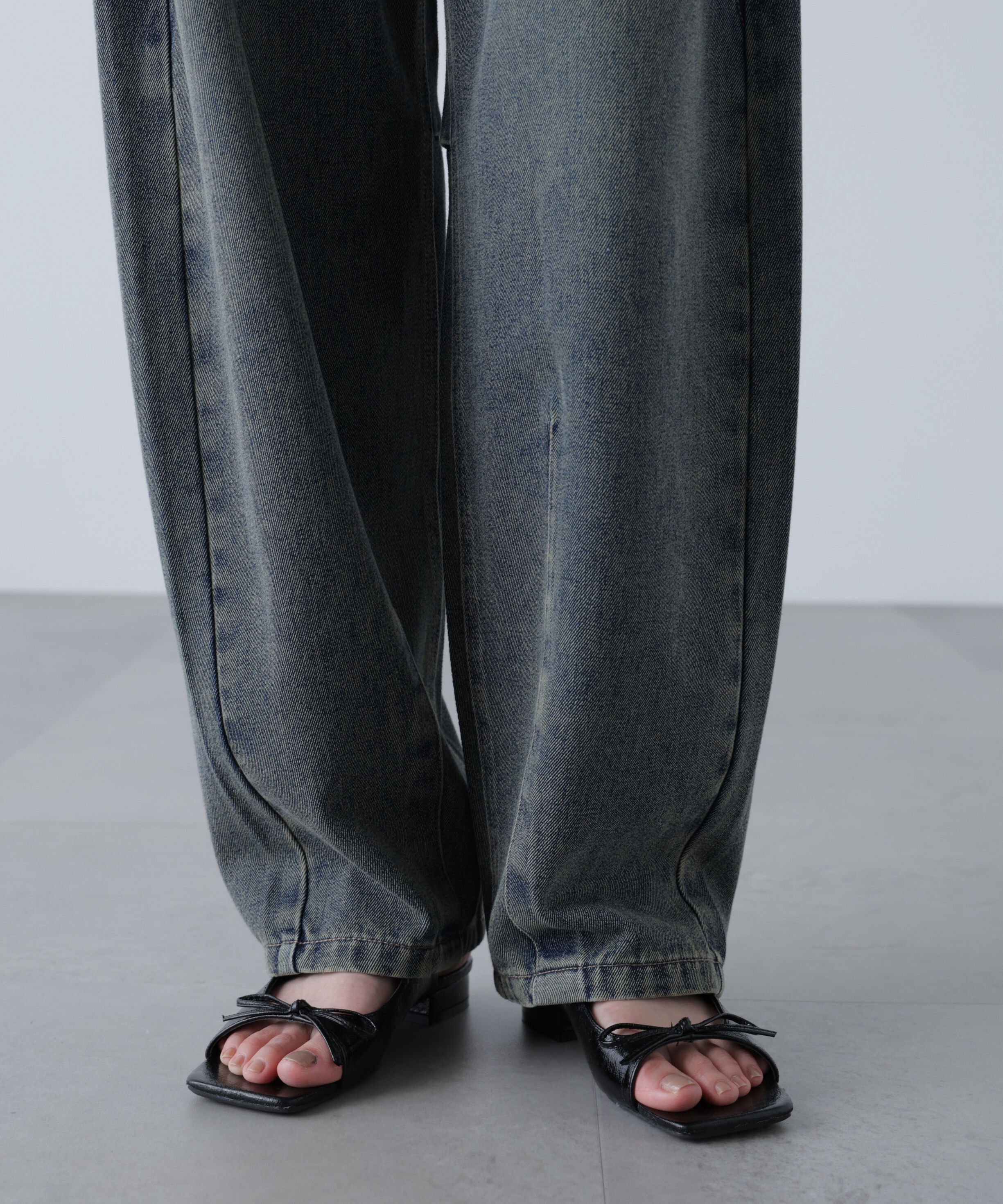  「ドロストバレルレッグデニムパンツ」|その他|