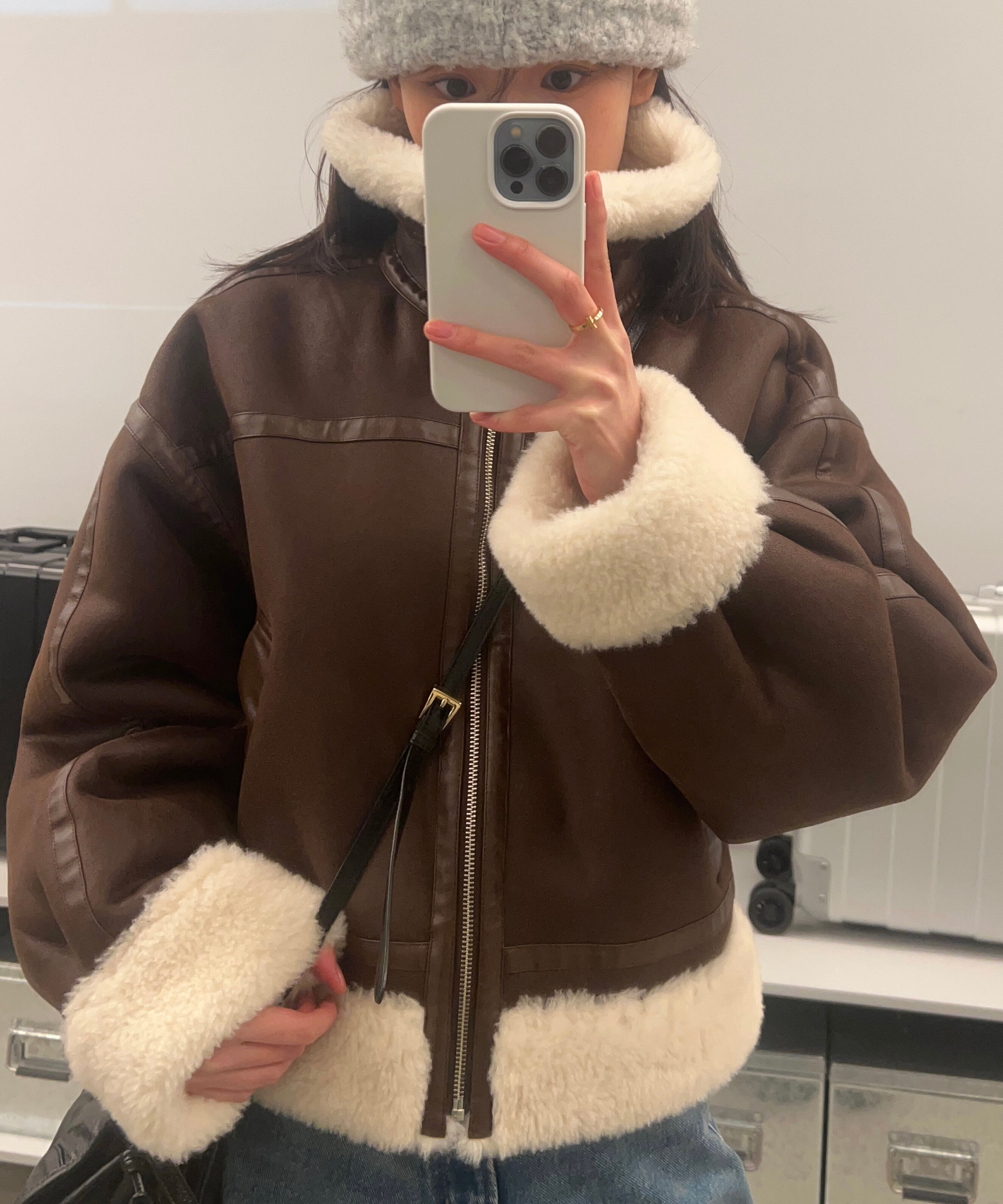  「ボンバージャケット」|ブルゾン・スタジャン|ブラウン